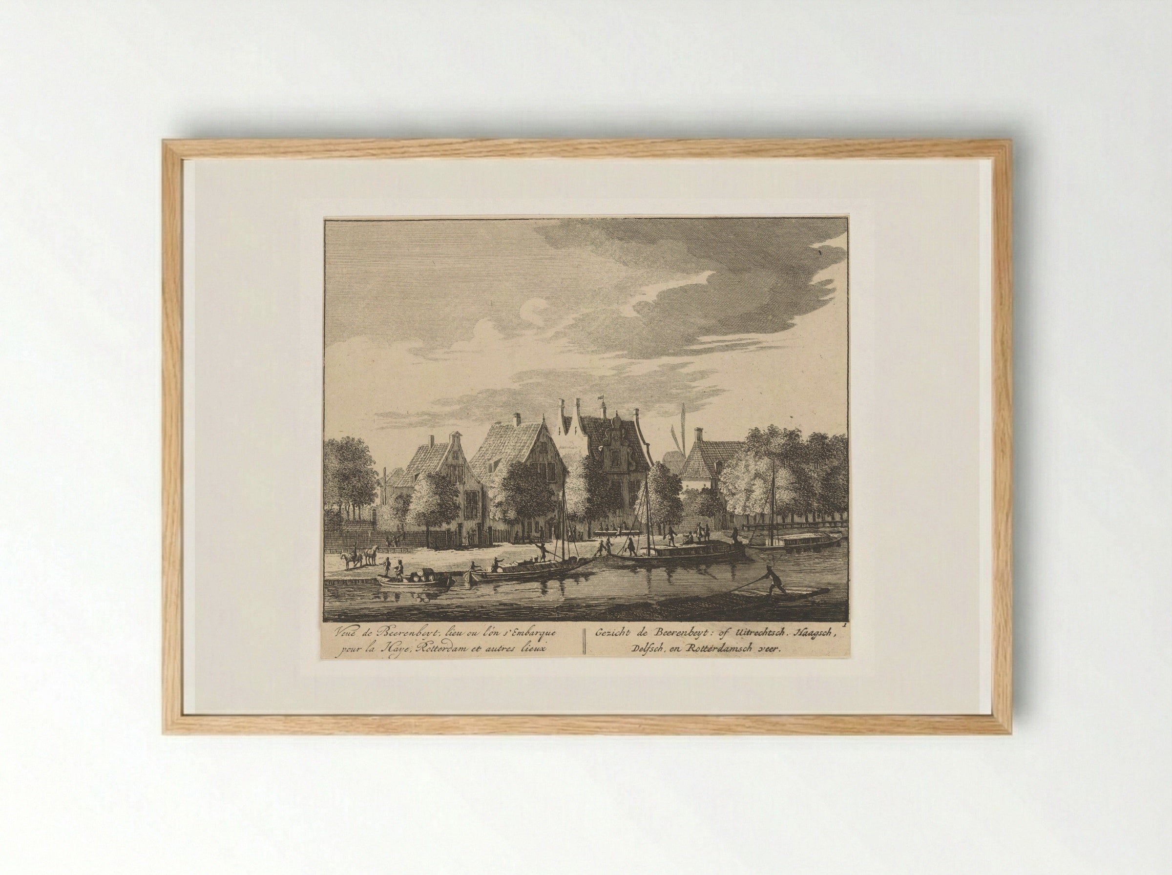 Gezicht op de Amstel bij herberg de Beerebijt - Matthijs Pool - Framed Print Wood