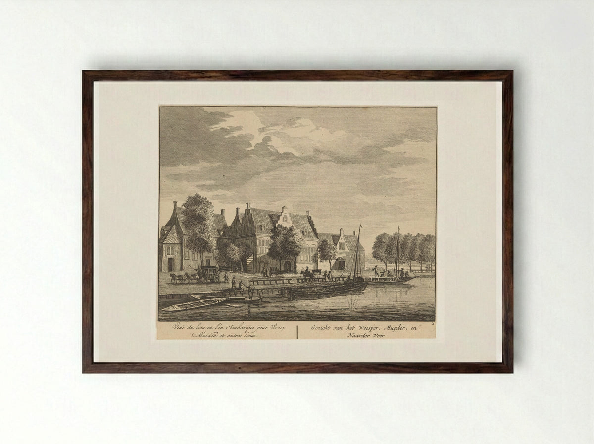 Gezicht op de Amstel bij herberg de IJsbreker - Matthijs Pool - Framed Print Dark Wood
