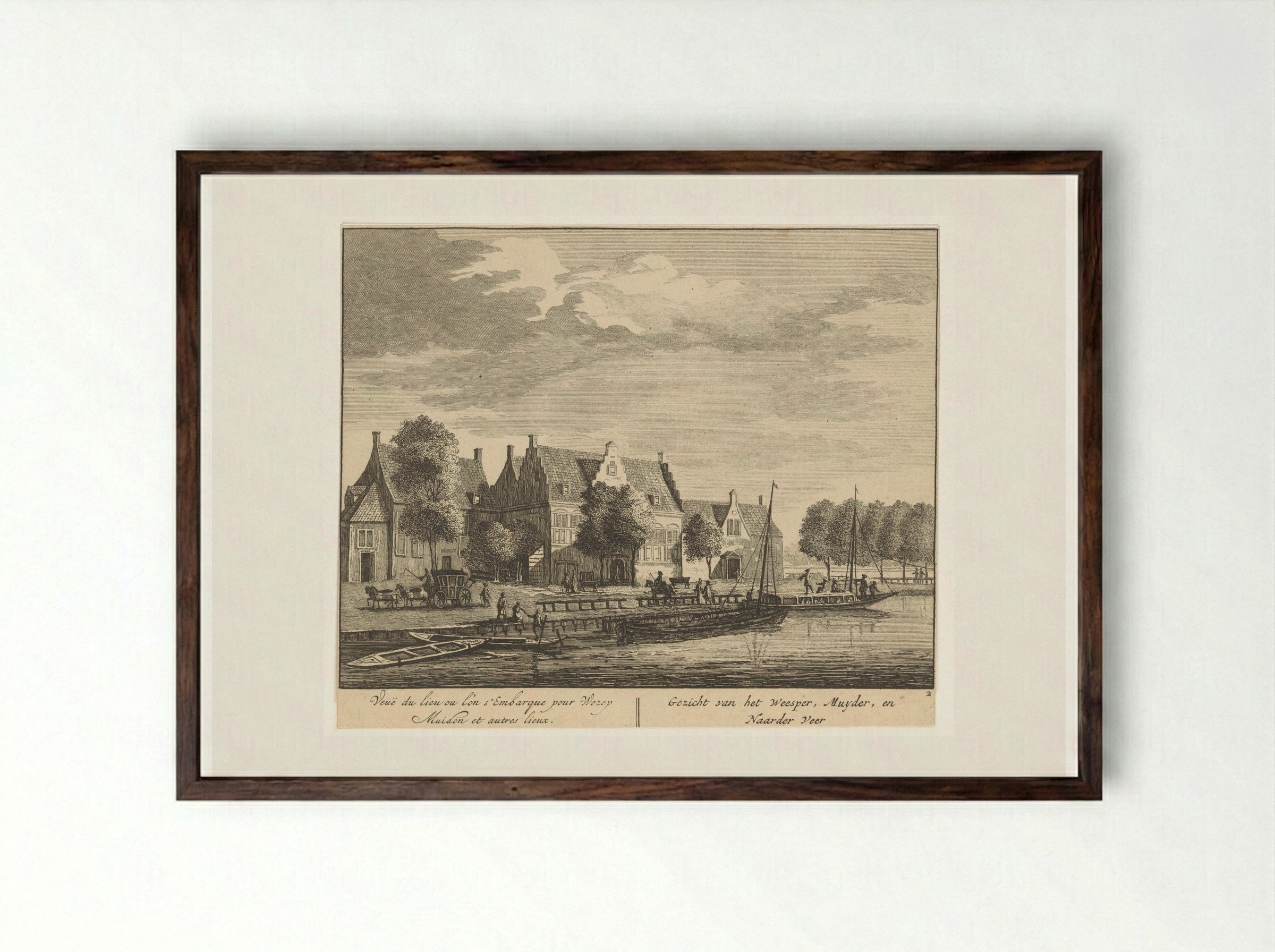 Gezicht op de Amstel bij herberg de IJsbreker - Matthijs Pool - Framed Print Dark Wood