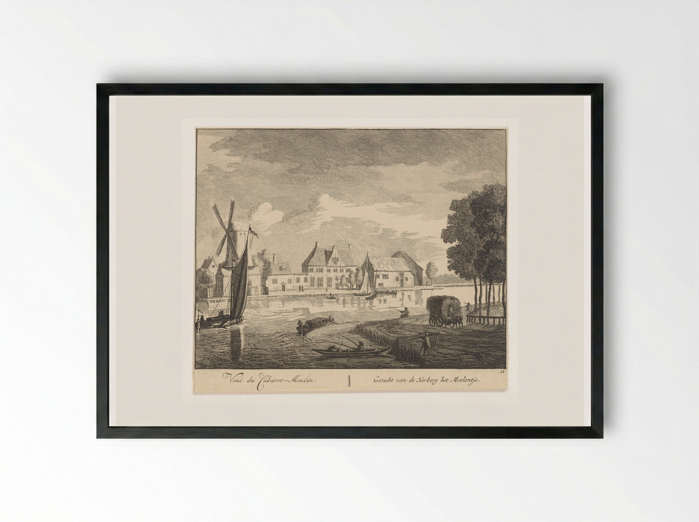 Gezicht op de Amstel bij herberg het Molentje - Matthijs Pool - Framed Print Black
