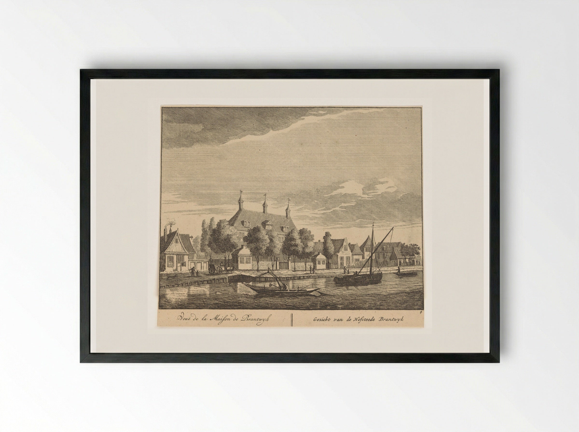 Gezicht op de Amstel bij hofstede Brandwijk - Matthijs Pool - Framed Print Black