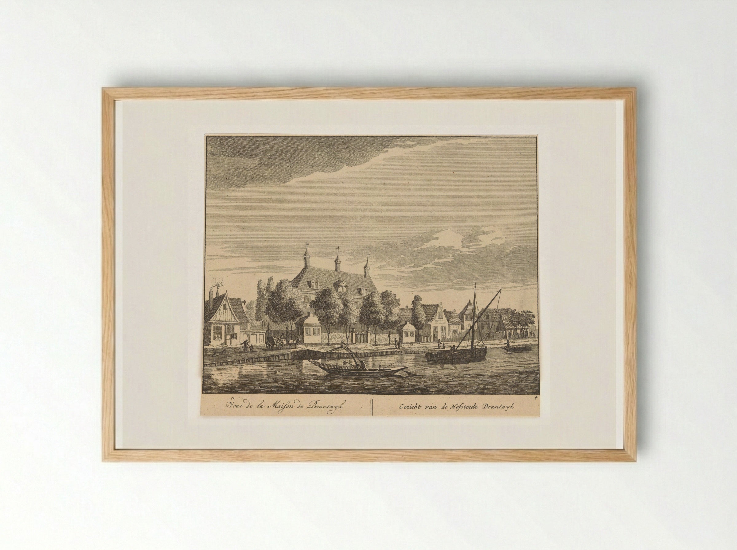 Gezicht op de Amstel bij hofstede Brandwijk - Matthijs Pool - Framed Print Wood