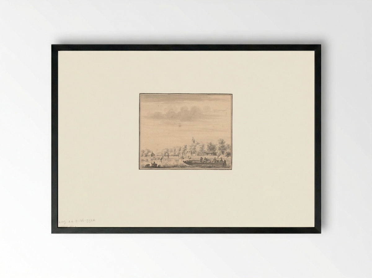 Gezicht op de Amstel - Cornelis Pronk - Framed Print Black
