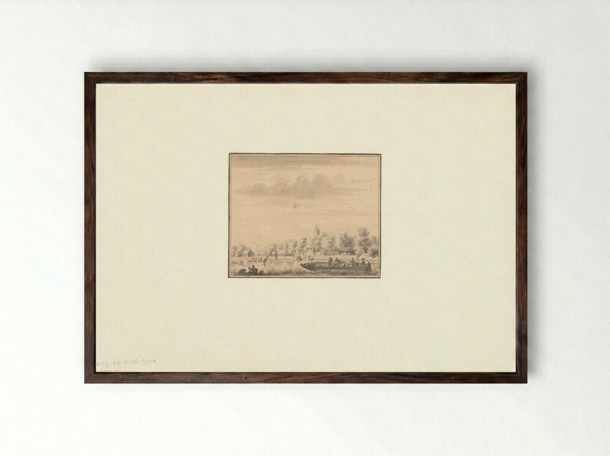 Gezicht op de Amstel - Cornelis Pronk - Framed Print Dark Wood