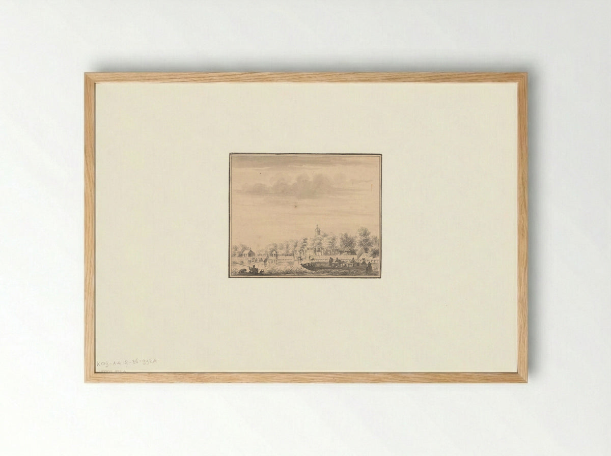 Gezicht op de Amstel - Cornelis Pronk - Framed Print Wood