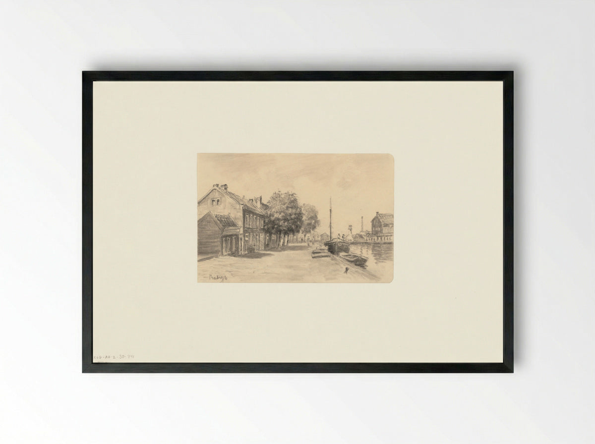 Gezicht op de Baarsjesweg aan de Kostverlorenvaart - Anthonie van Teijn - Framed Print Black