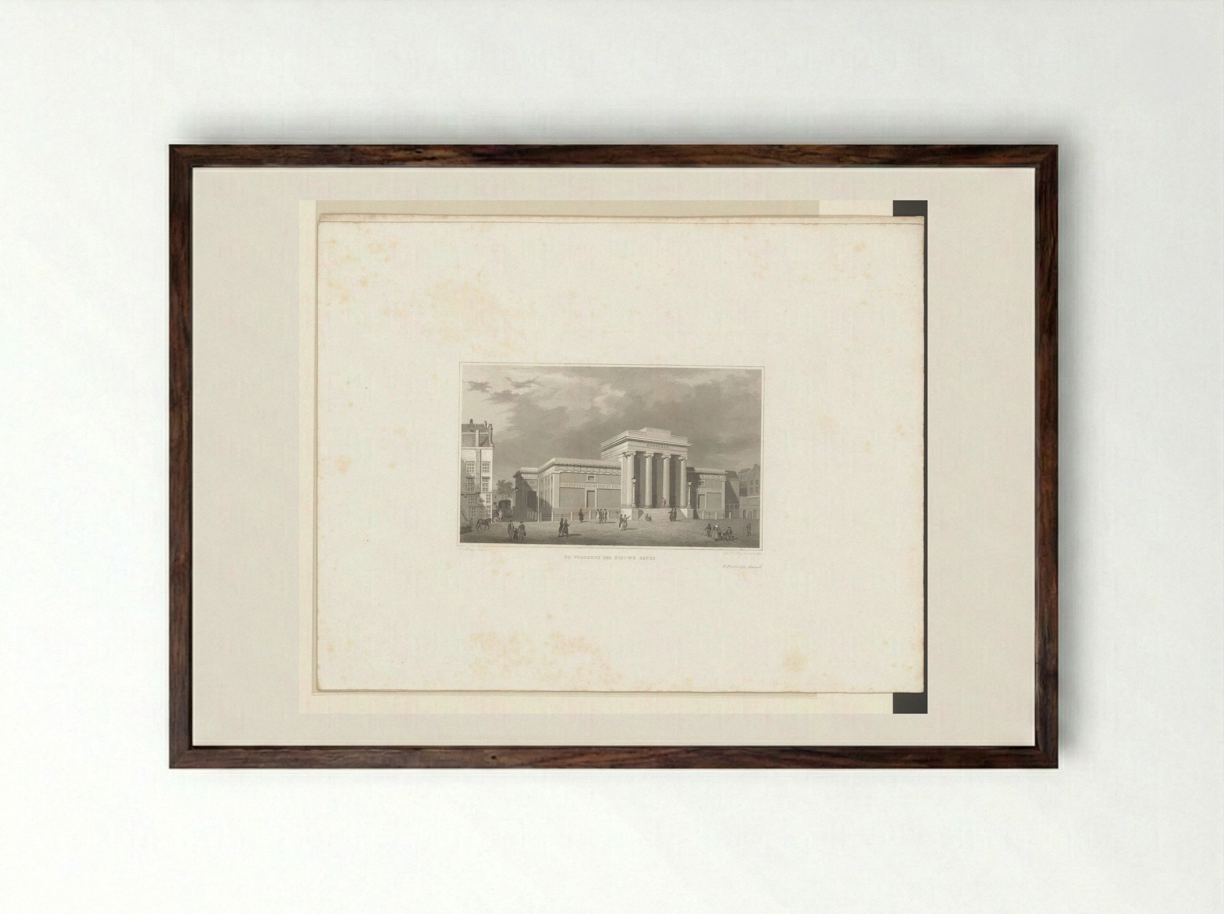 Gezicht op de Beurs van Zocher te Amsterdam - Dirk Jurriaan Sluyter - Framed Print Dark Wood