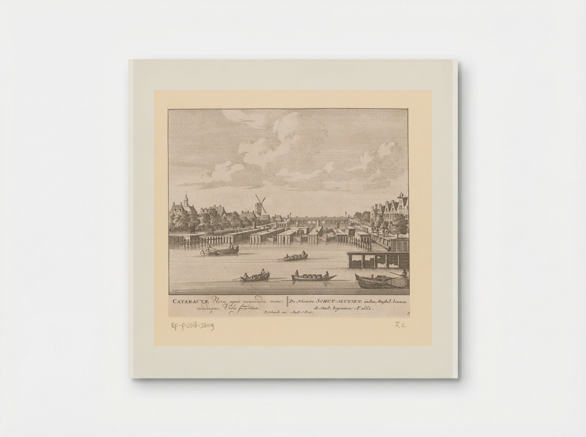 Gezicht op de Binnen-Amstel en de Amstelsluizen - Jan van Call (I) - Poster