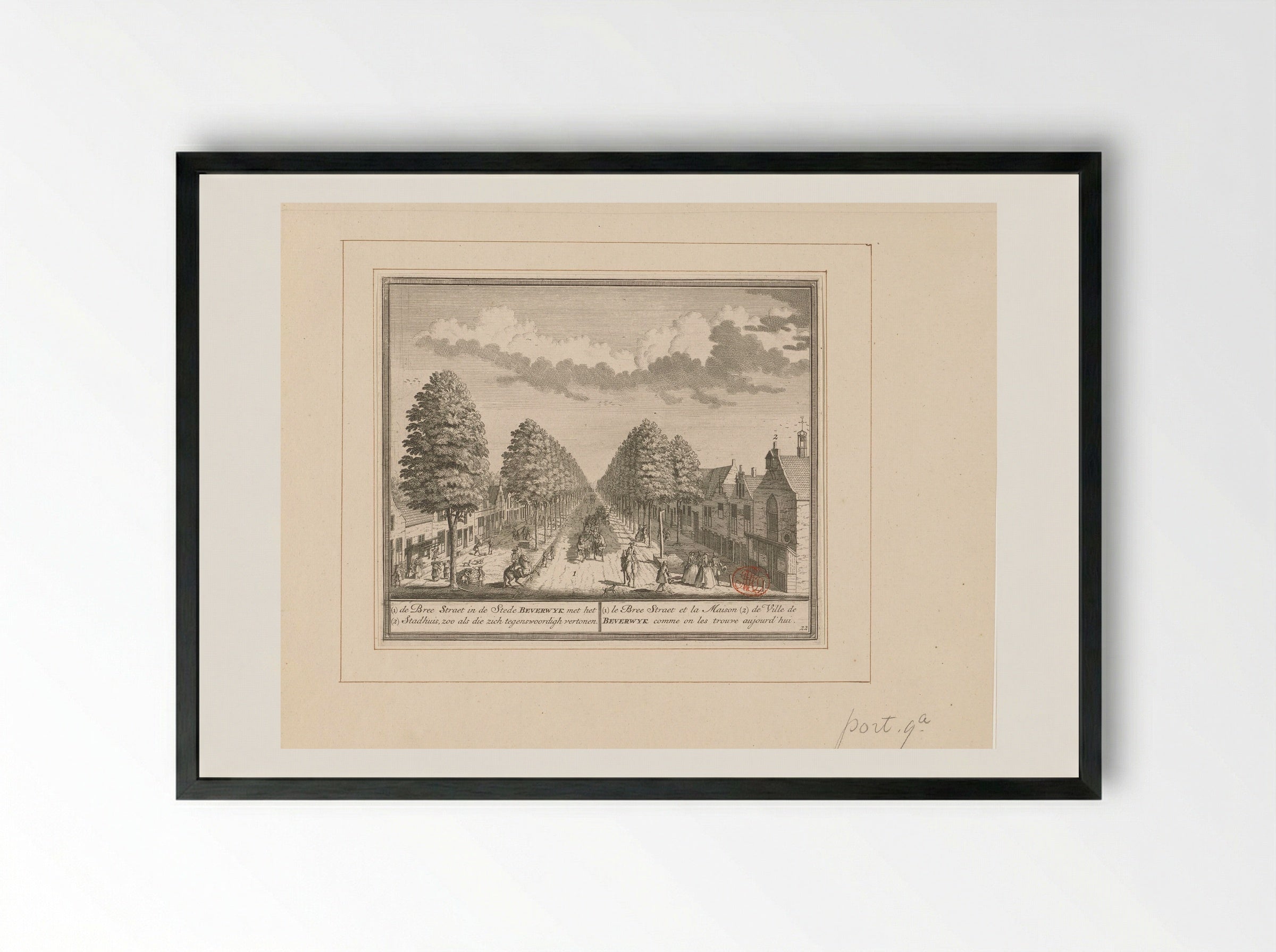 Gezicht op de Breestraat te Beverwijk - Hendrik de Leth - Framed Print Black