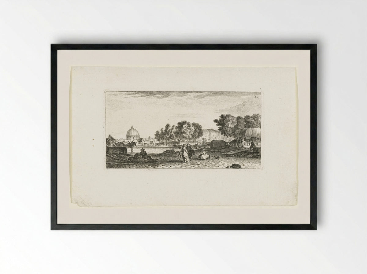Gezicht op de Dôme des Invalides te Parijs - Jeanne Françoise Ozanne - Framed Print Black