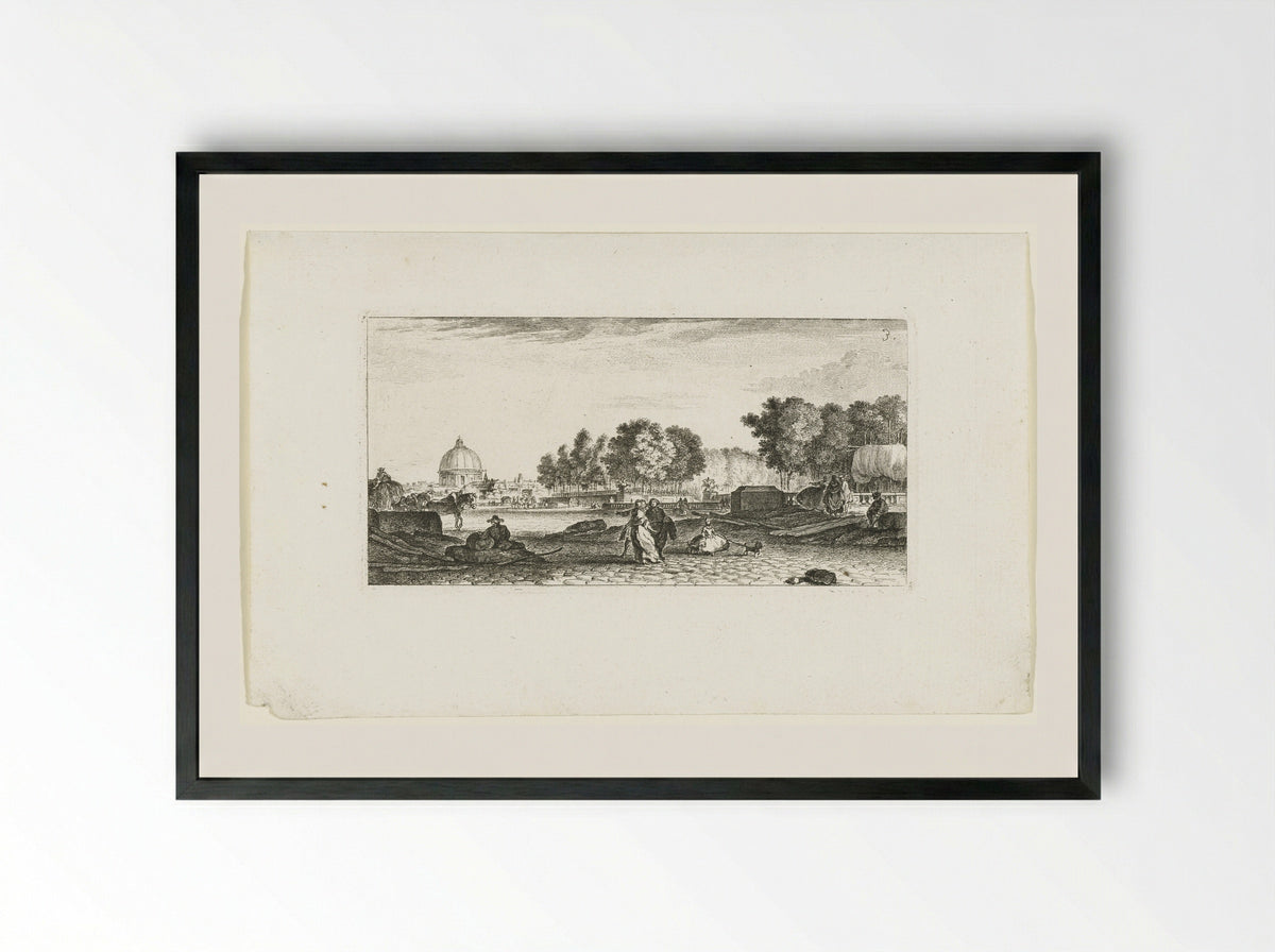 Gezicht op de Dôme des Invalides te Parijs - Jeanne Françoise Ozanne - Framed Print Black