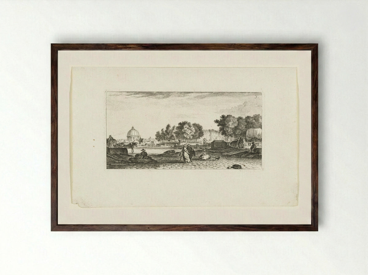 Gezicht op de Dôme des Invalides te Parijs - Jeanne Françoise Ozanne - Framed Print Dark Wood