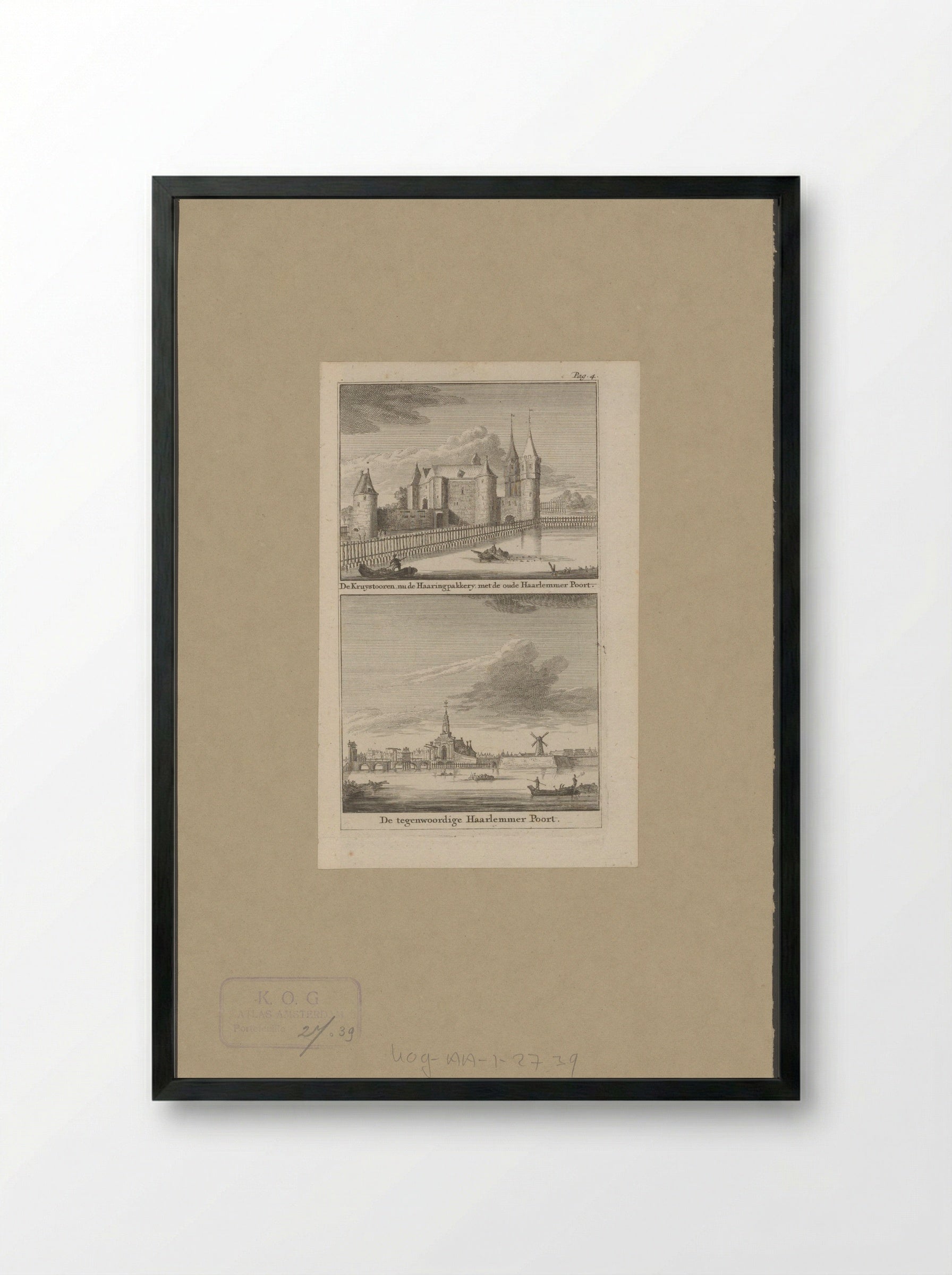 Gezicht op de Derde en Vierde Haarlemmerpoort te Amsterdam - Jan Goeree - Framed Print Black