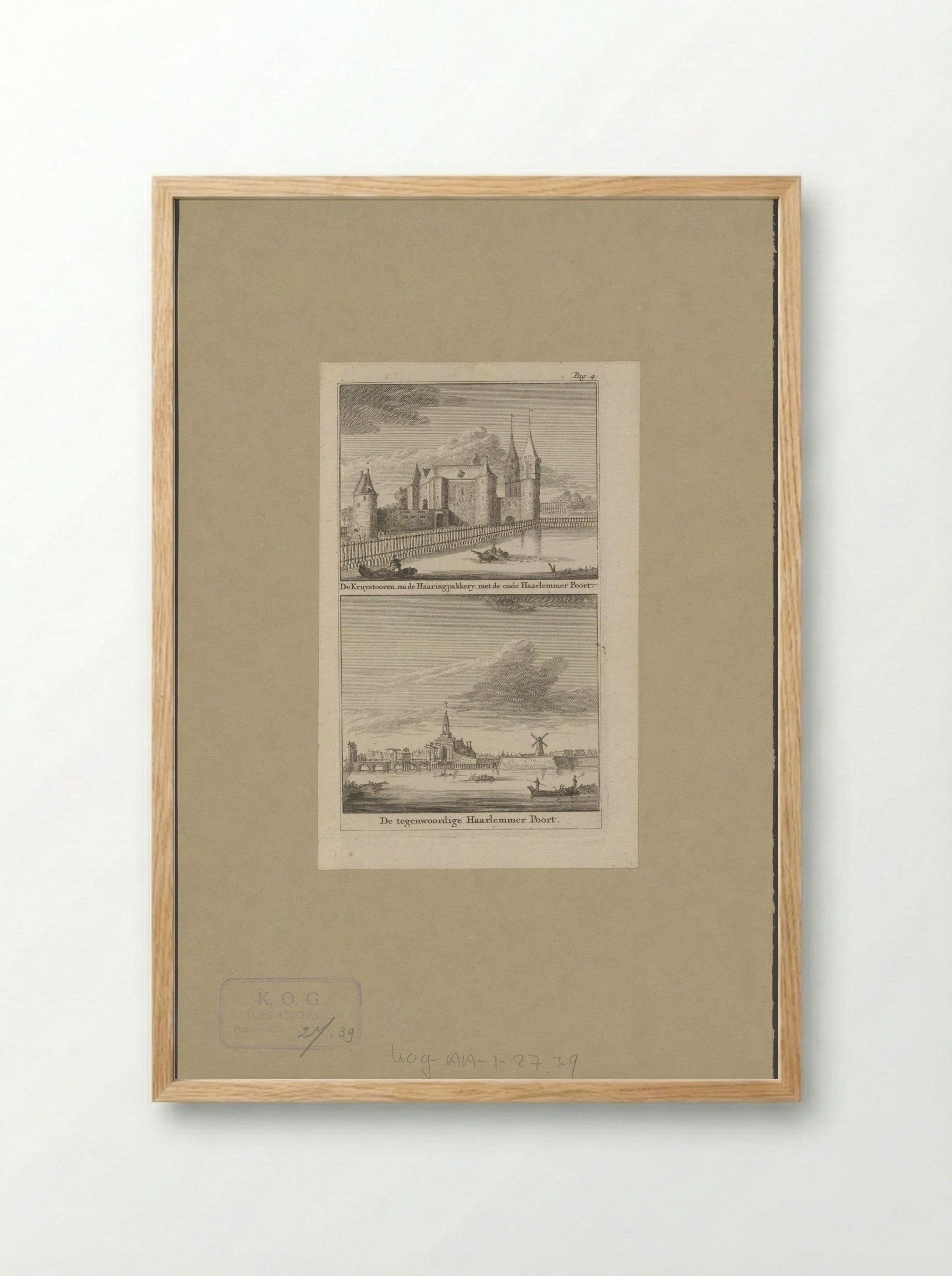Gezicht op de Derde en Vierde Haarlemmerpoort te Amsterdam - Jan Goeree - Framed Print Wood