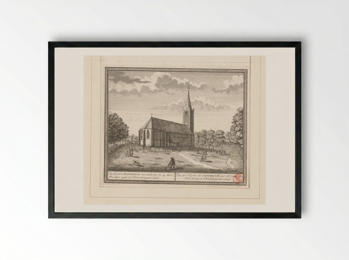 Gezicht op de Dorpskerk te Castricum - Hendrik de Leth - Framed Print Black