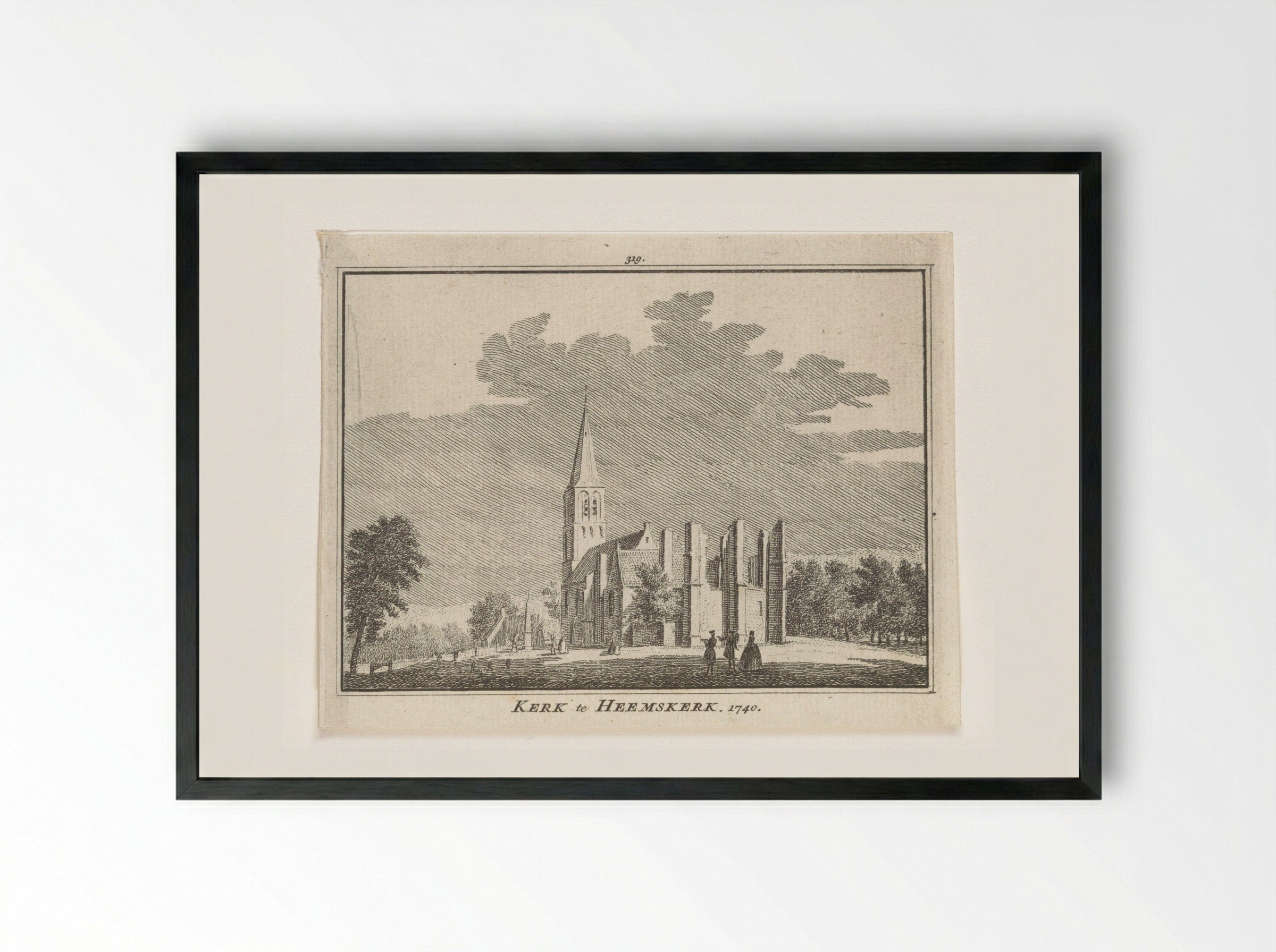 Gezicht op de Dorpskerk te Heemskerk - Hendrik Spilman - Framed Print Black