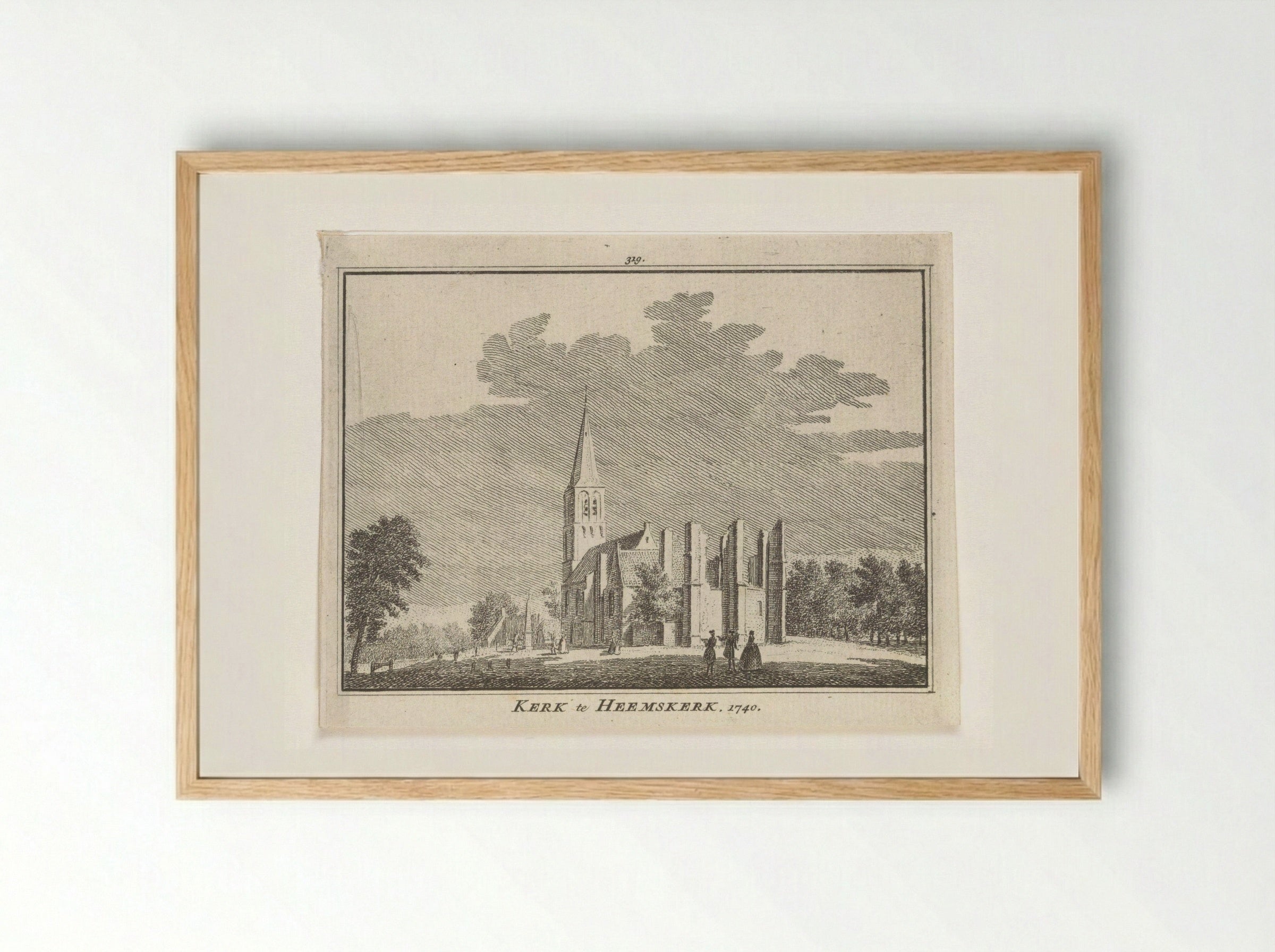 Gezicht op de Dorpskerk te Heemskerk - Hendrik Spilman - Framed Print Wood