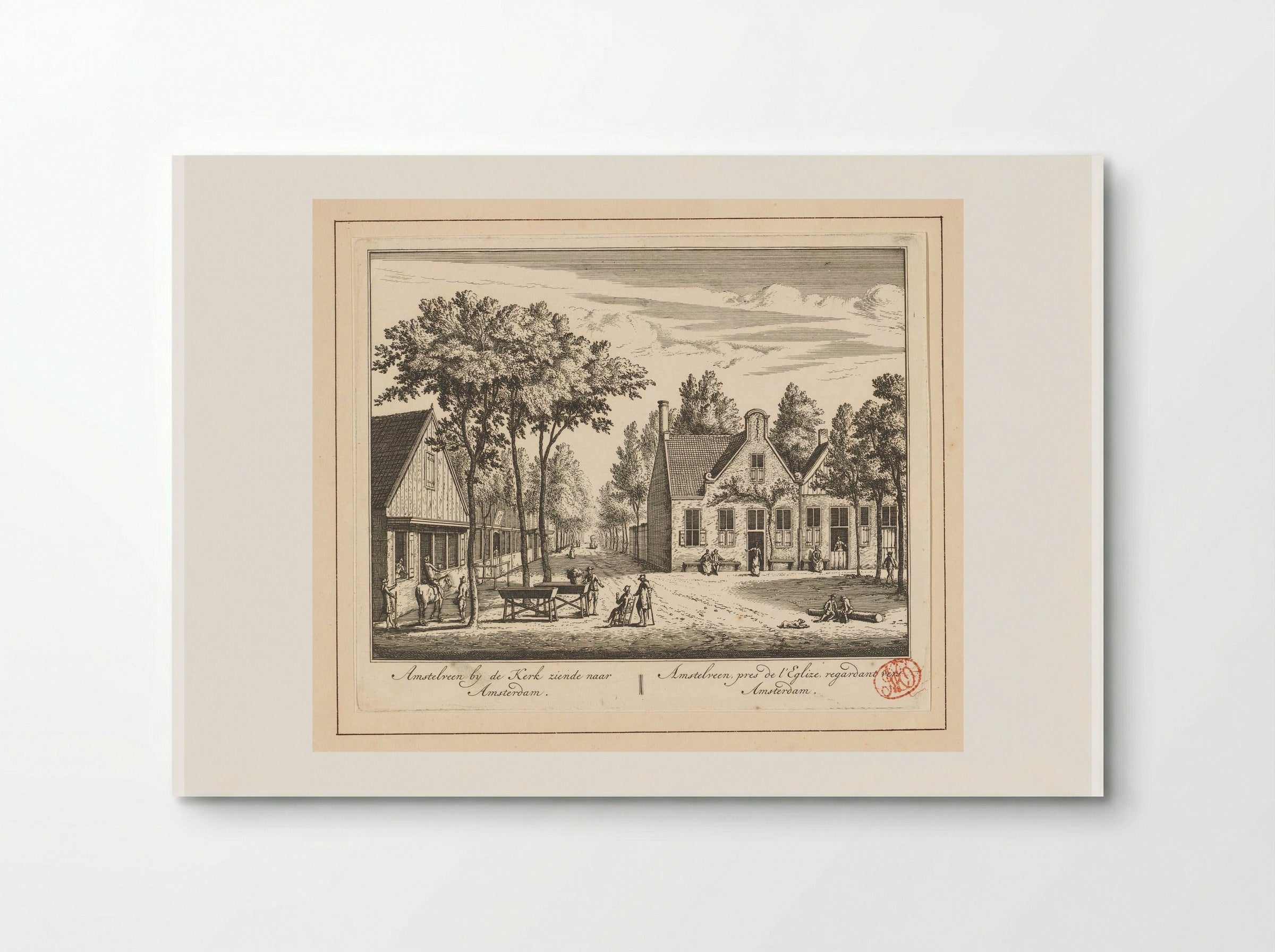 Gezicht op de Dorpstraat te Amstelveen - Abraham Rademaker - Poster