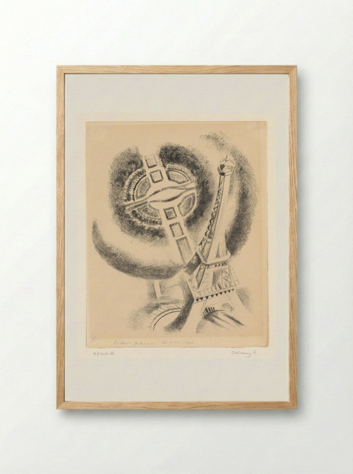 Gezicht op de Eiffeltoren en het Champ-de-Mars van bovenaf gezien - Robert Delaunay - Framed Print Wood