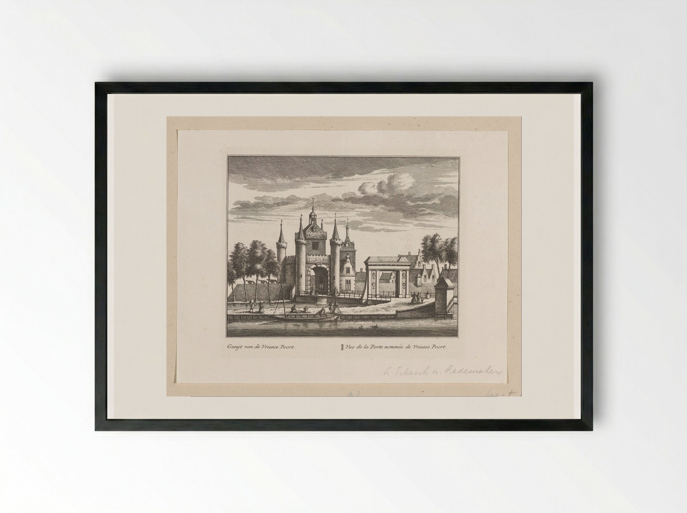 Gezicht op de Friesepoort te Alkmaar - Leonard Schenk - Framed Print Black