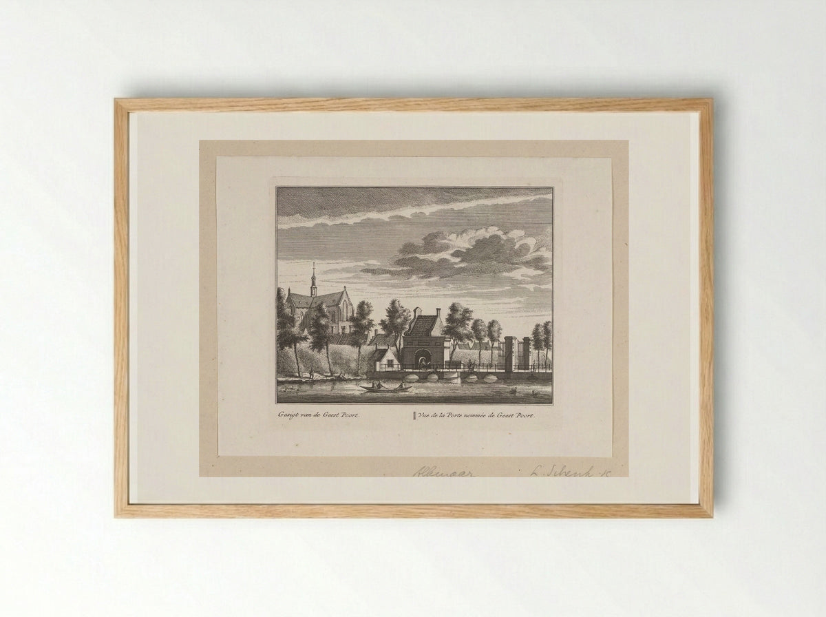Gezicht op de Geesterpoort te Alkmaar - Leonard Schenk - Framed Print Wood
