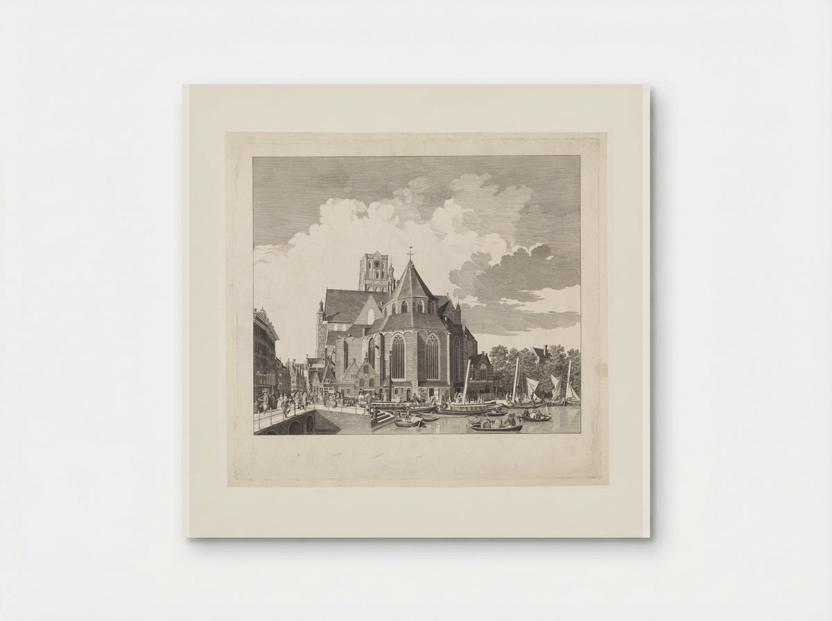 Gezicht op de Grote of Sint-Laurenskerk te Rotterdam - Jan Punt - Poster