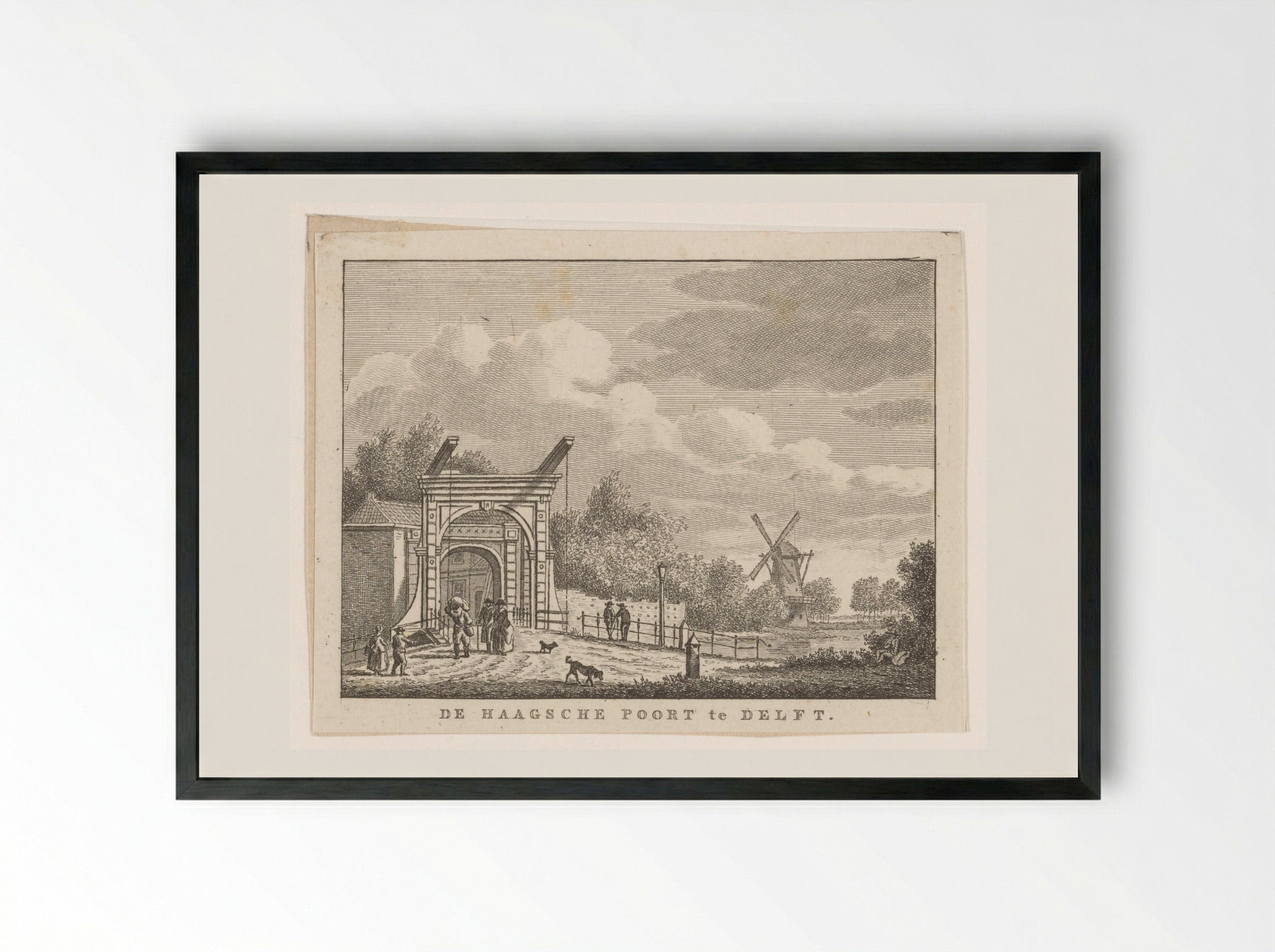 Gezicht op de Haagpoort te Delft - Carel Frederik Bendorp (I) - Framed Print Black