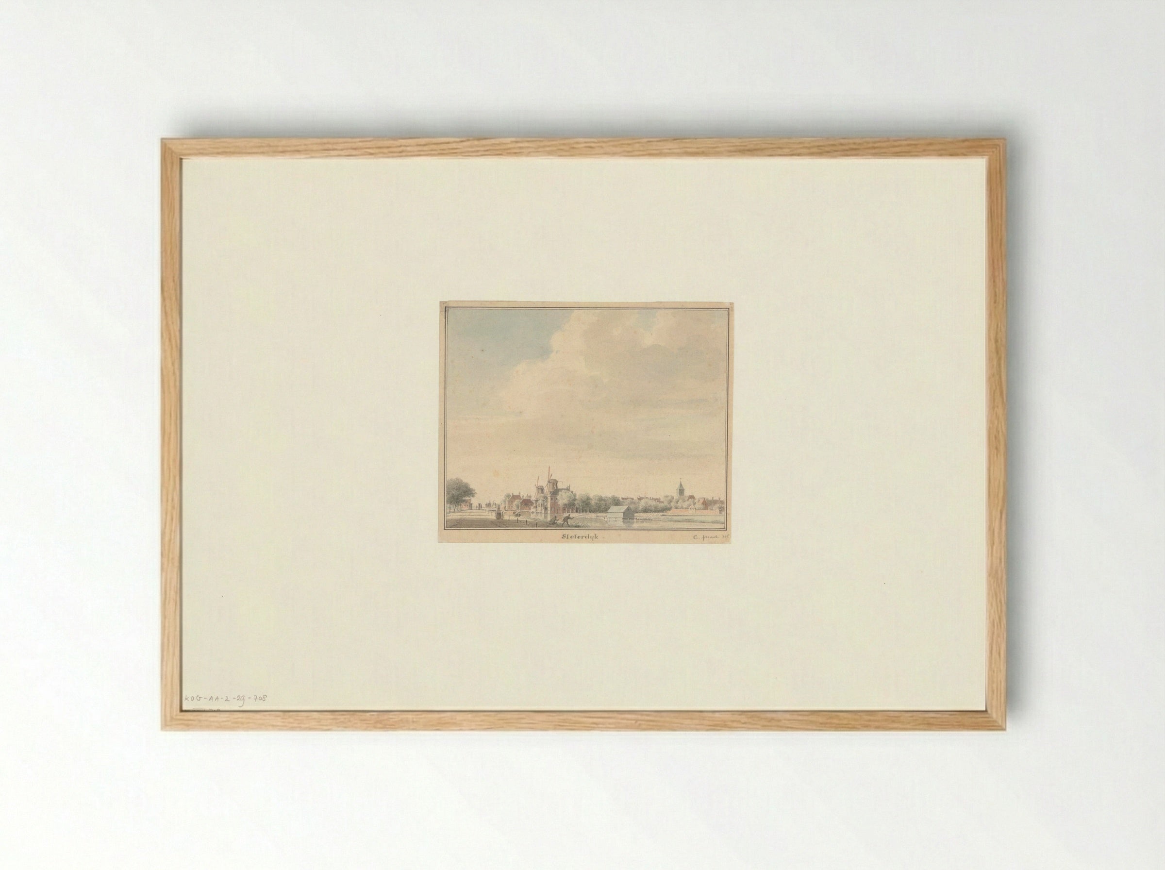 Gezicht op de Haarlemmervaart gezien naar het tolhek bij Sloterdijk - Cornelis Pronk - Framed Print Wood