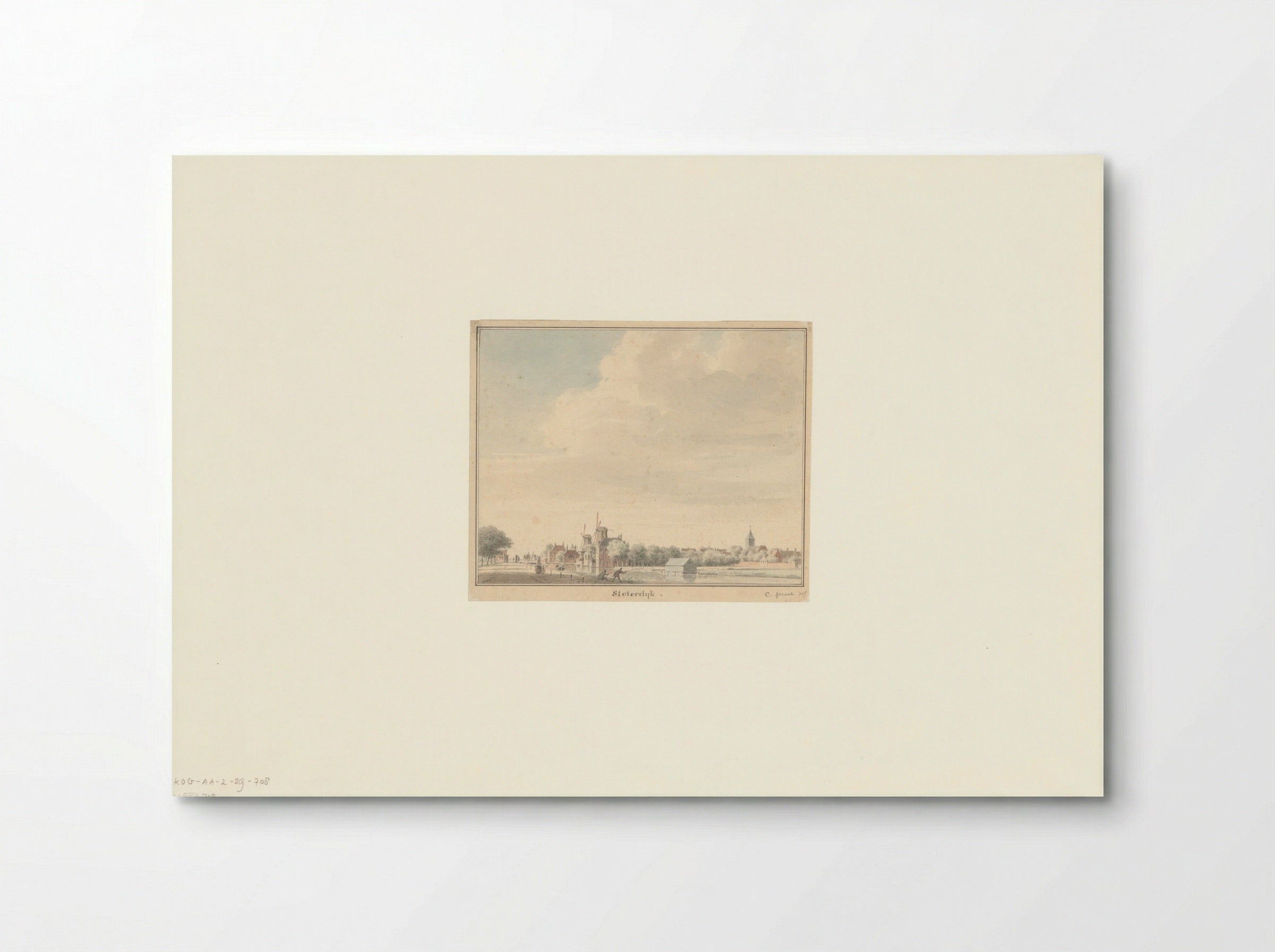 Gezicht op de Haarlemmervaart gezien naar het tolhek bij Sloterdijk - Cornelis Pronk - Poster
