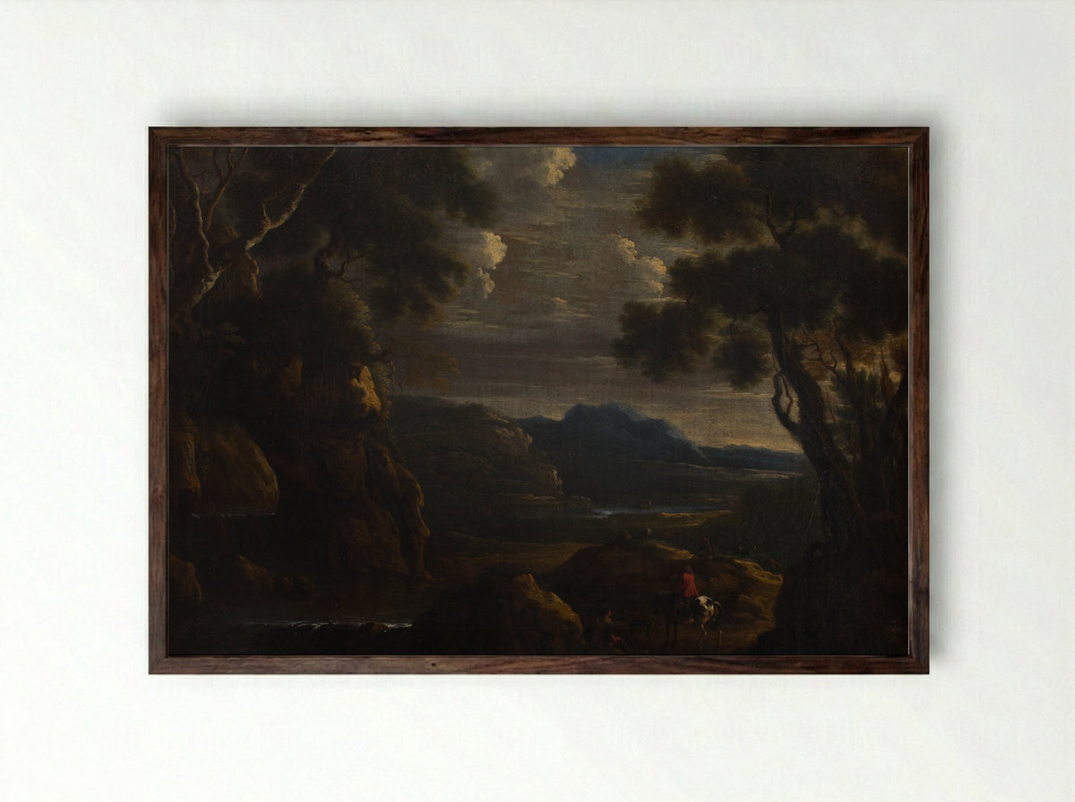Gezicht op de Heeswijkerpoort, Montfoort - Pieter Mulier (II) - Framed Print Dark Wood