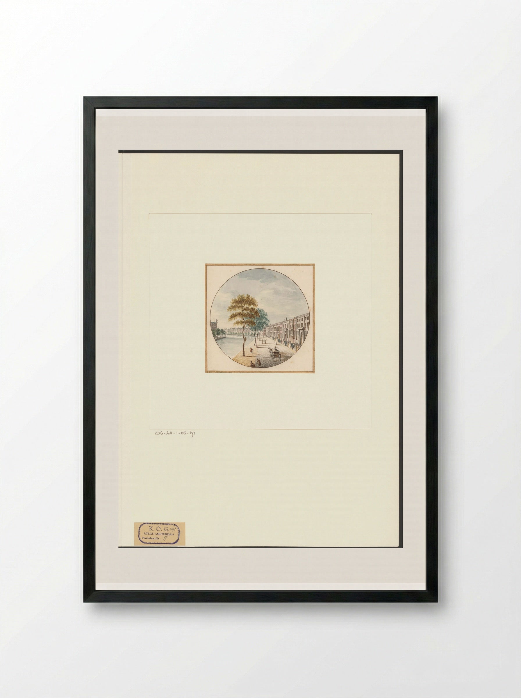 Gezicht op de Herengracht, gezien vanaf het Koningsplein - Jan van Call (I) - Framed Print Black