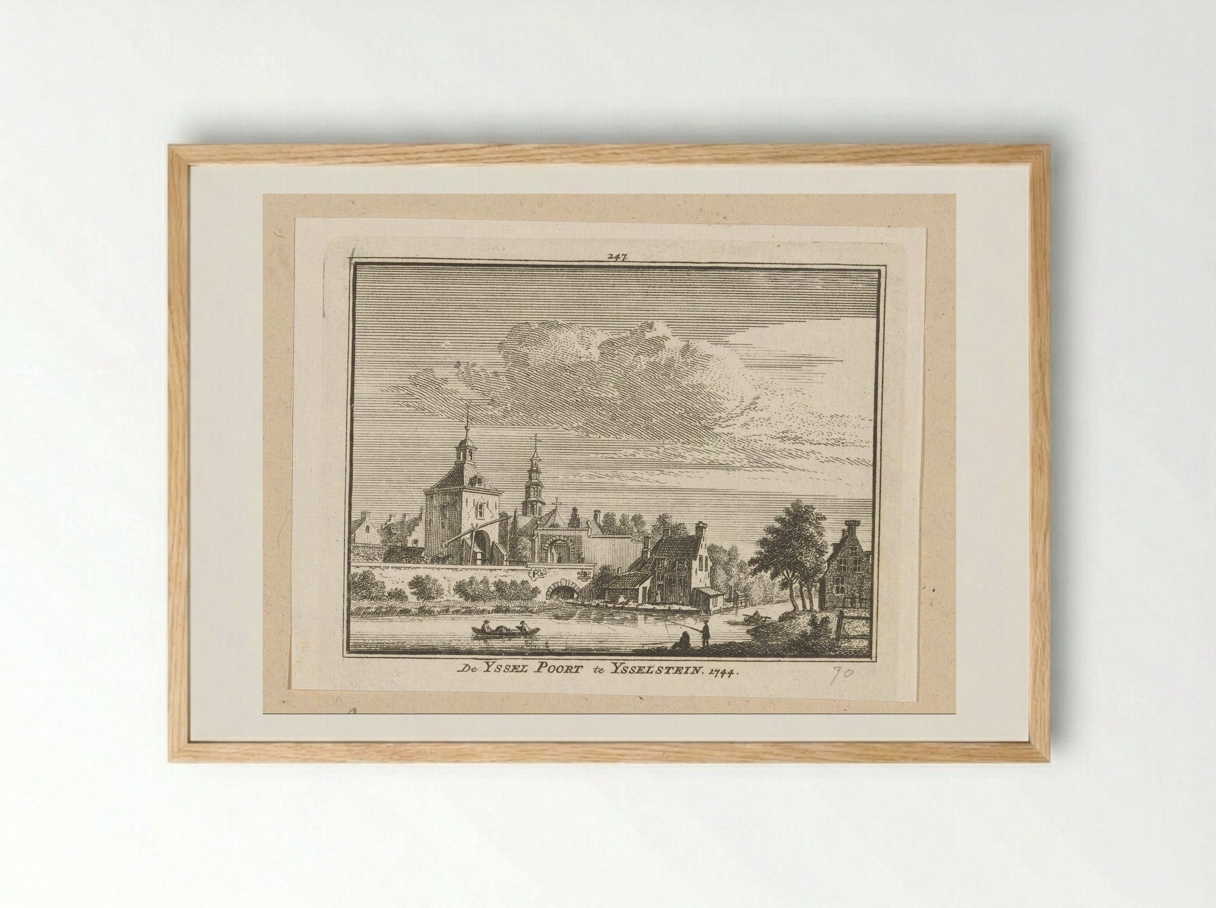 Gezicht op de IJsselpoort te IJsselstein - Hendrik Spilman - Framed Print Wood
