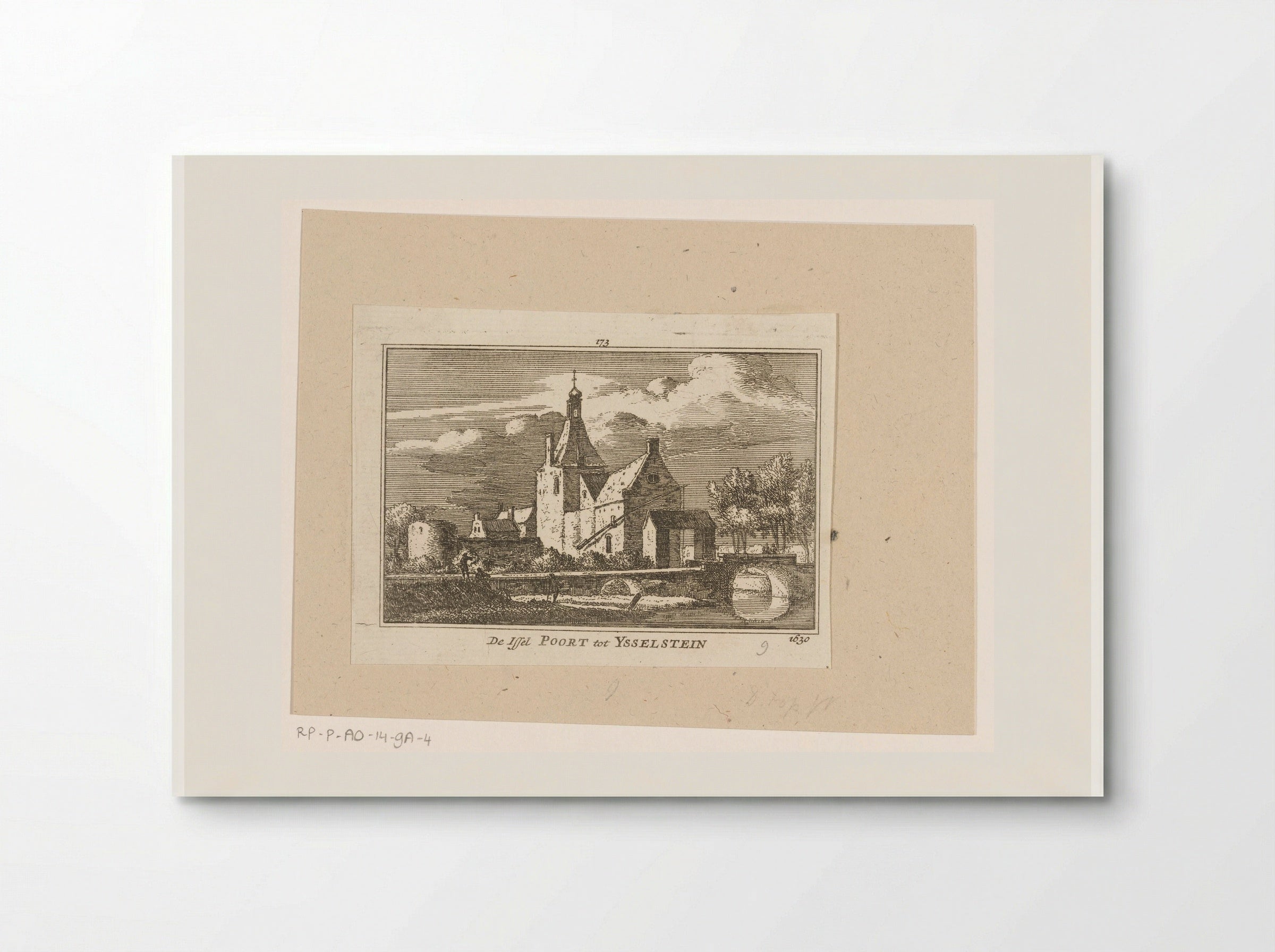 Gezicht op de IJsselpoort te IJsselstein - Abraham Rademaker - Poster