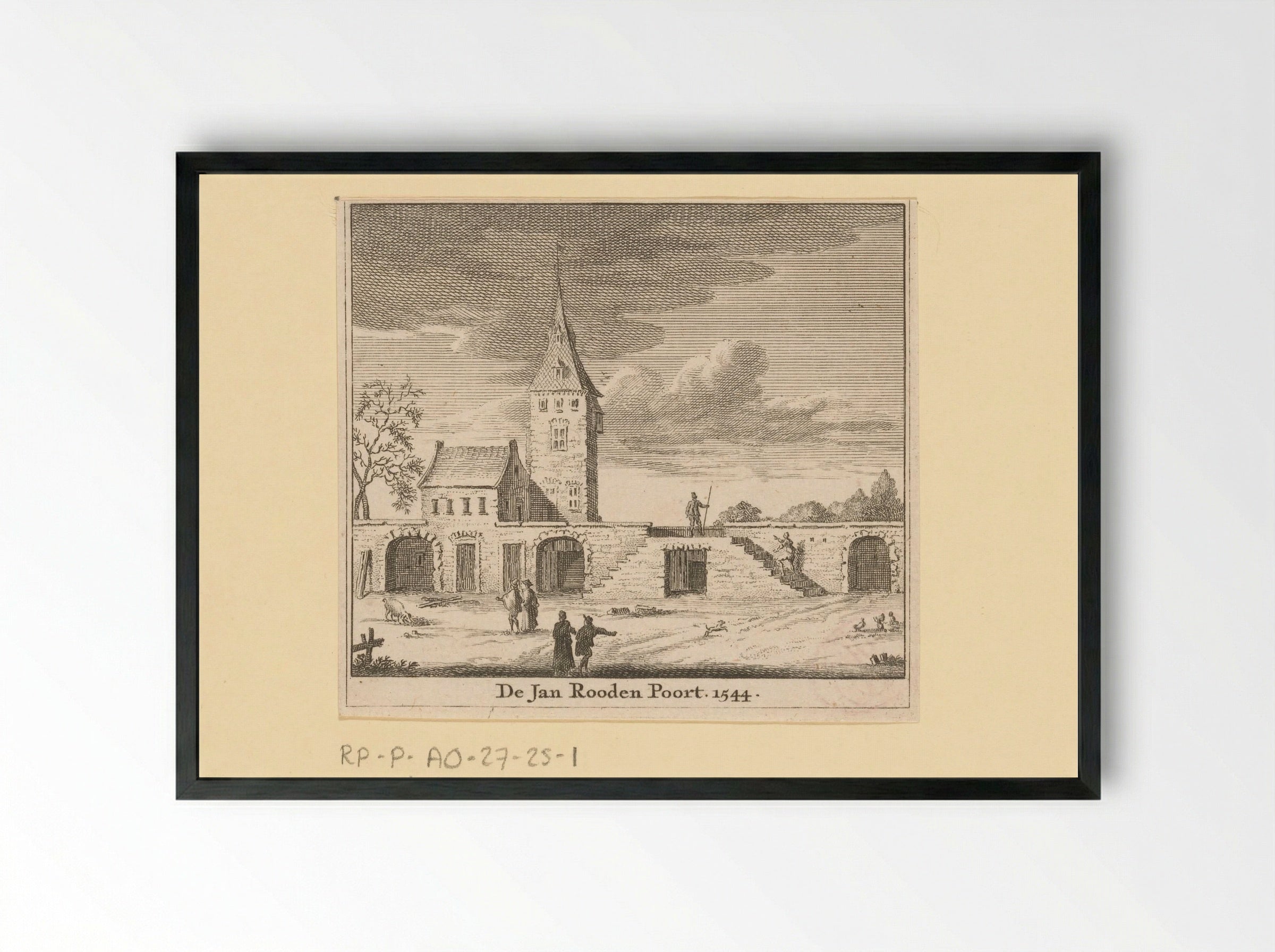 Gezicht op de Jan Roodenpoort te Amsterdam, 1544 - Jan Goeree - Framed Print Black