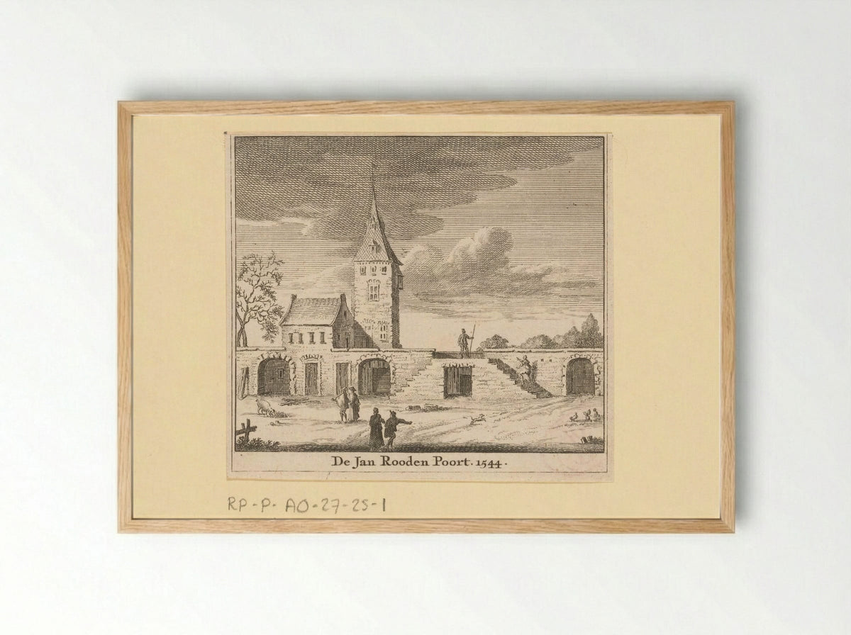 Gezicht op de Jan Roodenpoort te Amsterdam, 1544 - Jan Goeree - Framed Print Wood