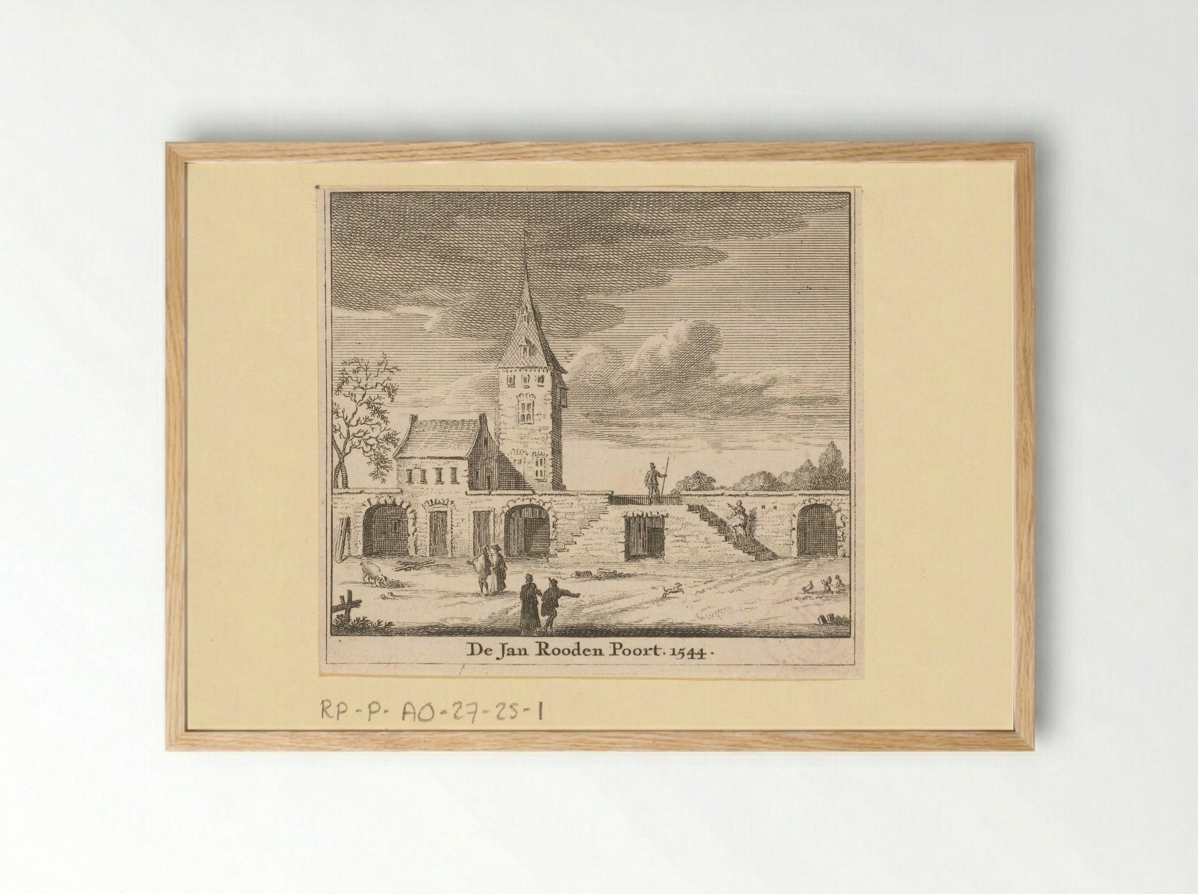 Gezicht op de Jan Roodenpoort te Amsterdam, 1544 - Jan Goeree - Framed Print Wood