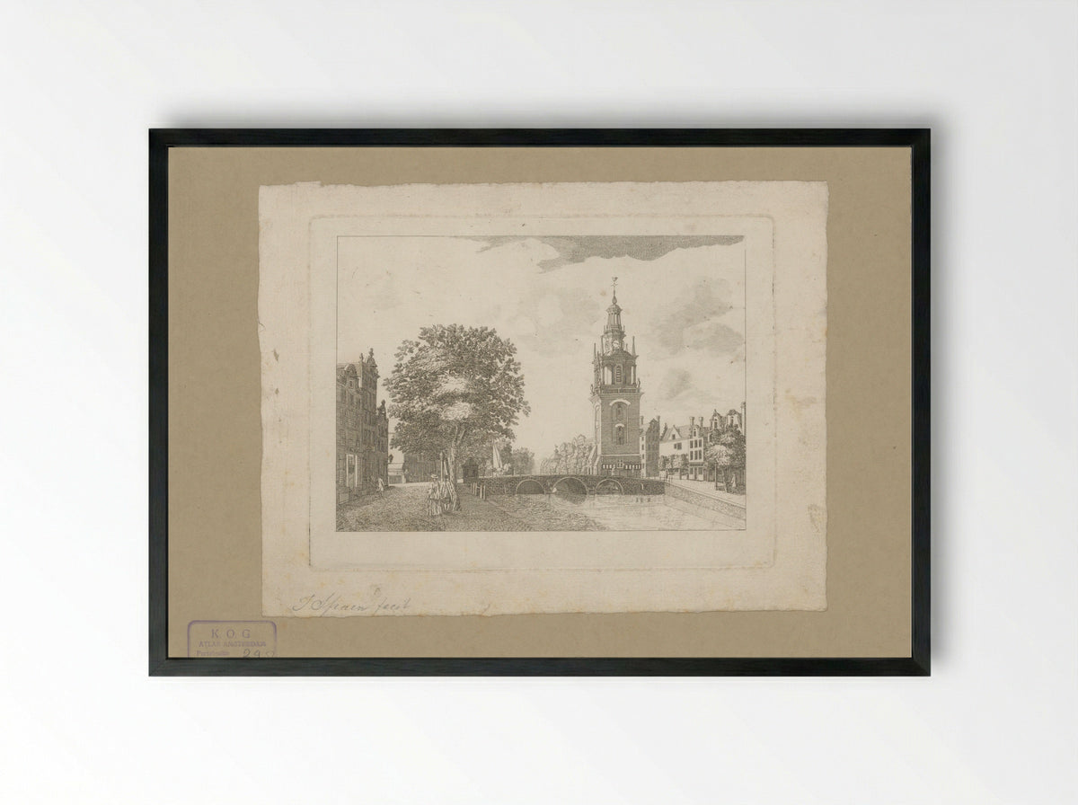 Gezicht op de Jan Roodenpoortstoren te Amsterdam - Jan Spaan - Framed Print Black