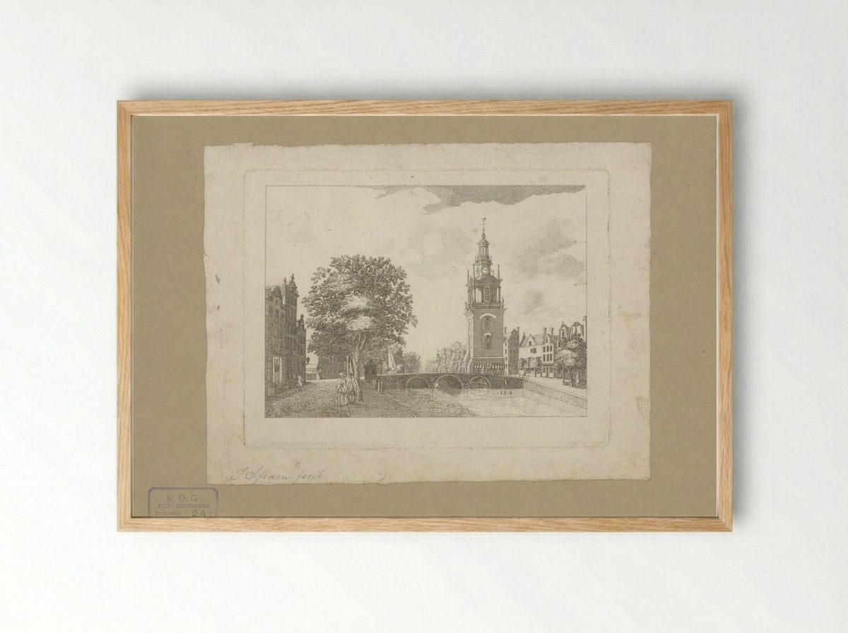 Gezicht op de Jan Roodenpoortstoren te Amsterdam - Jan Spaan - Framed Print Wood