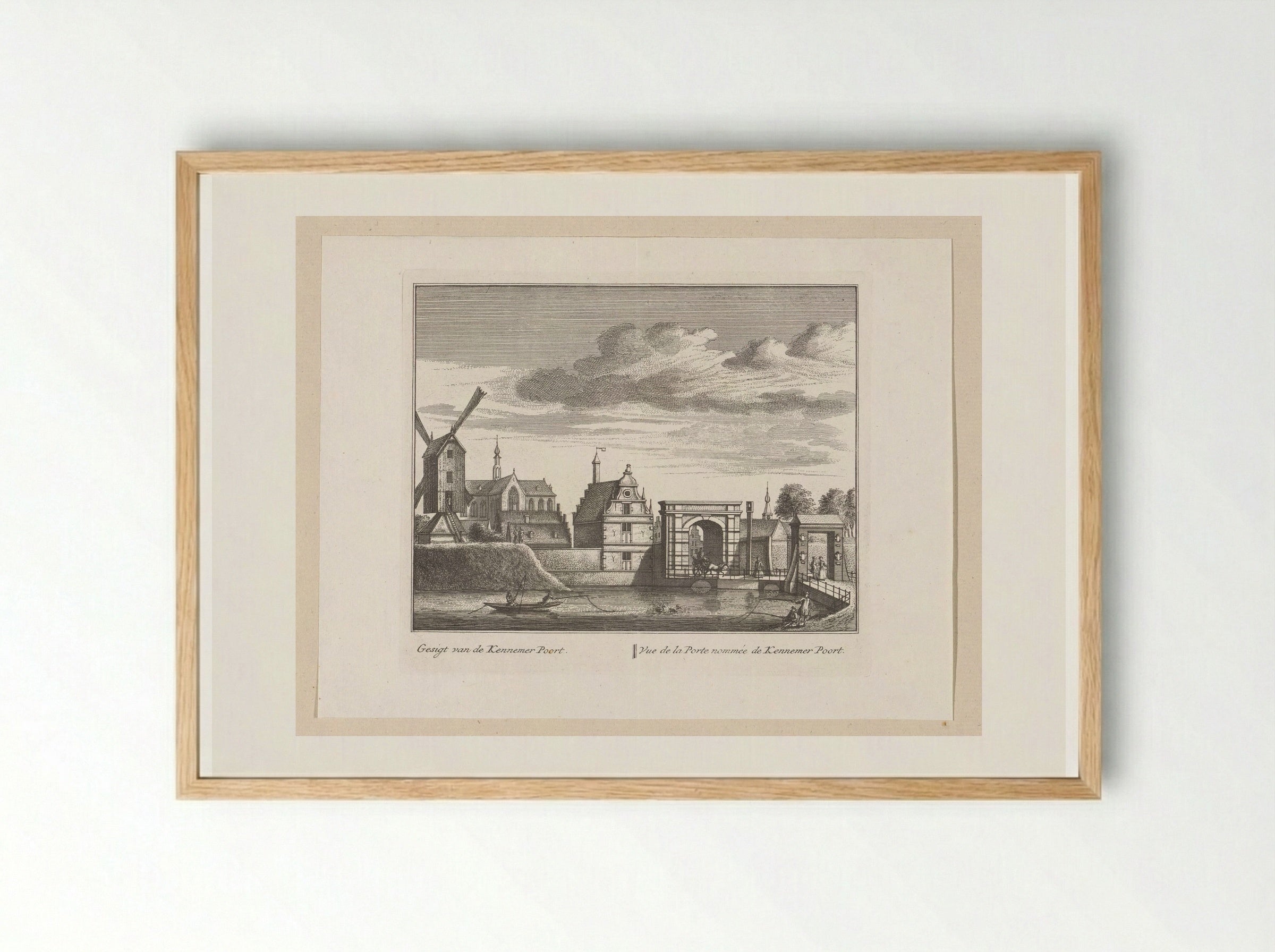 Gezicht op de Kennemerpoort te Alkmaar - Leonard Schenk - Framed Print Wood