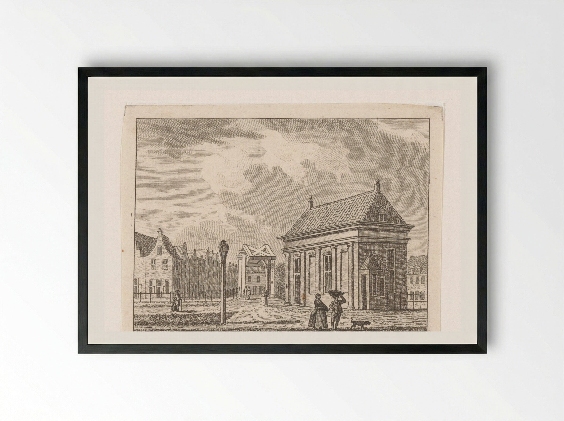 Gezicht op de Kleine Vleeshal te Leiden - Carel Frederik Bendorp (I) - Framed Print Black