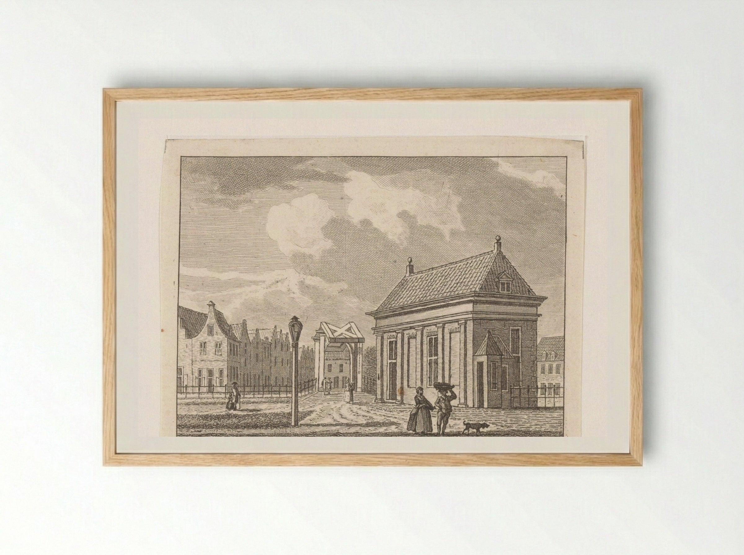 Gezicht op de Kleine Vleeshal te Leiden - Carel Frederik Bendorp (I) - Framed Print Wood