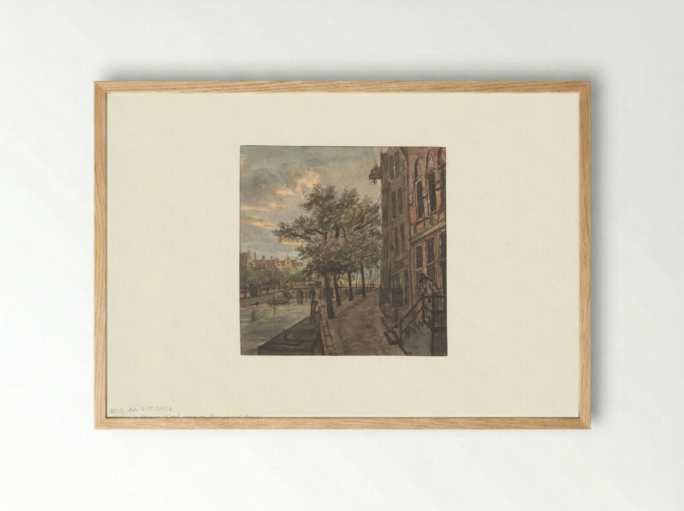 Gezicht op de Kromme Waal - Gerrit Lamberts - Framed Print Wood