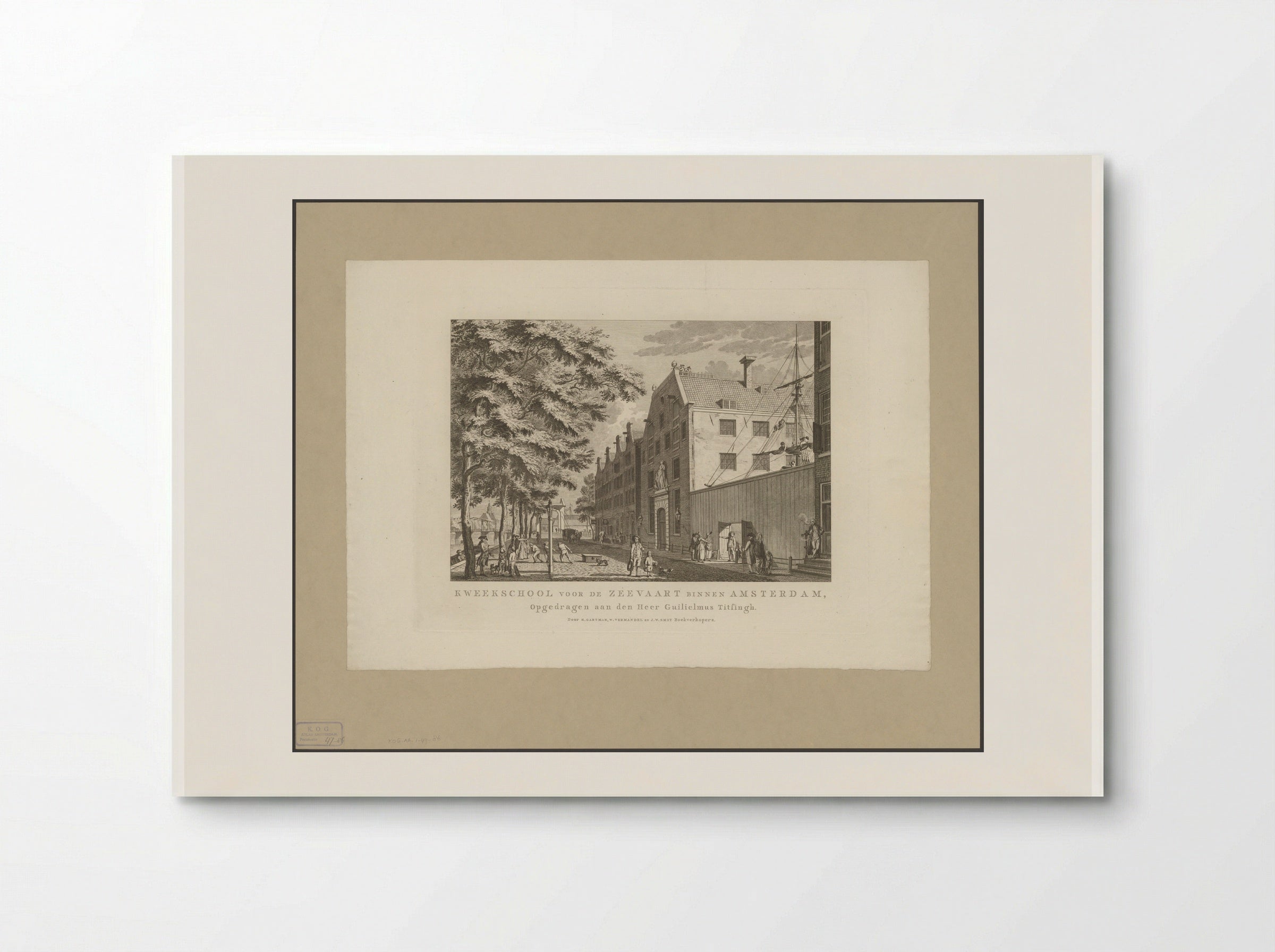 Gezicht op de Kweekschool voor de Zeevaart te Amsterdam - Cornelis Brouwer - Poster