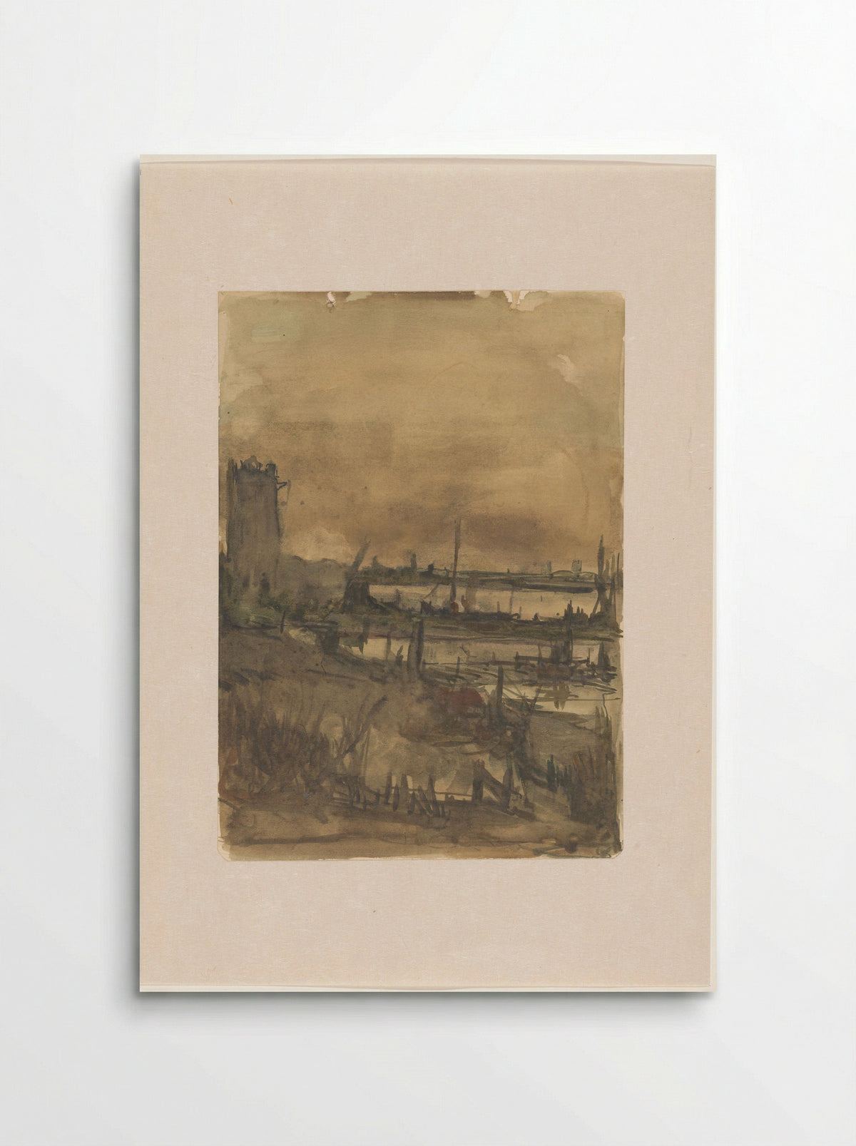 Gezicht op de Maas bij Dordrecht - Jan Paul Valkema Blouw - Poster