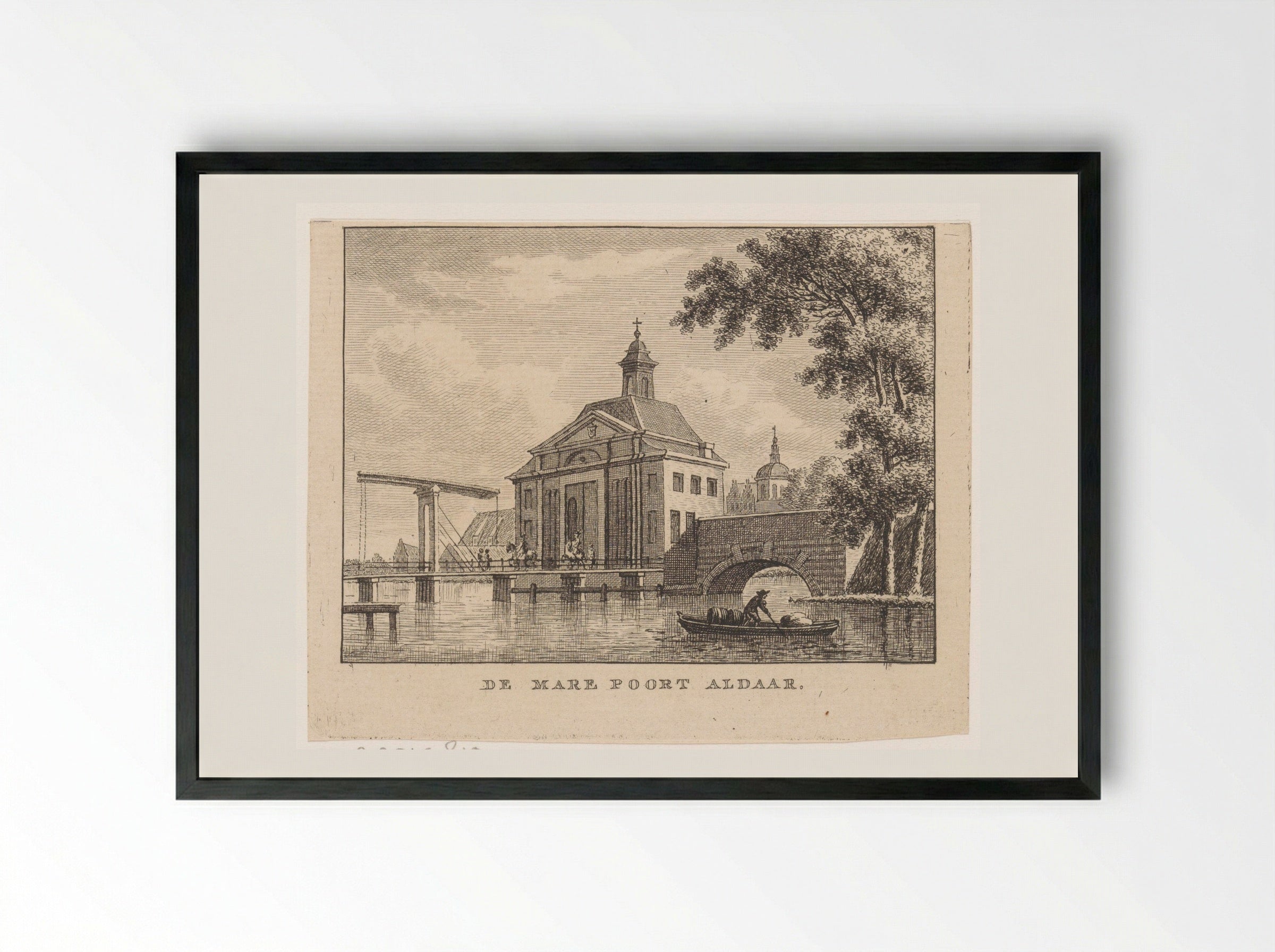 Gezicht op de Marepoort te Leiden - Carel Frederik Bendorp (I) - Framed Print Black