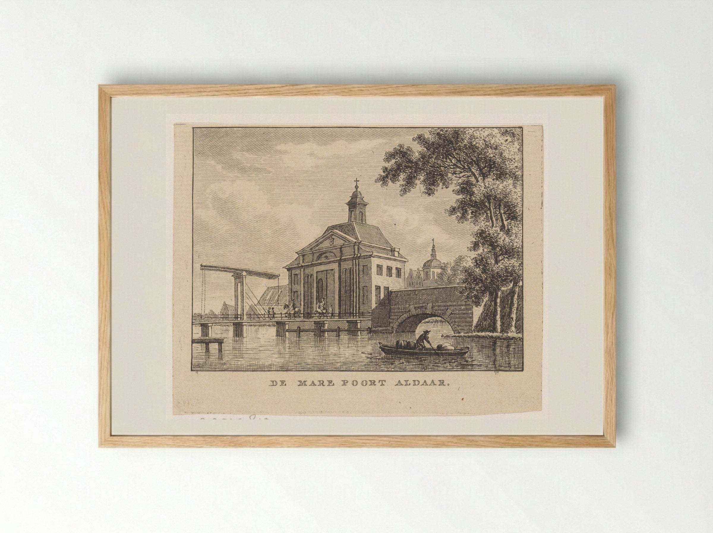 Gezicht op de Marepoort te Leiden - Carel Frederik Bendorp (I) - Framed Print Wood