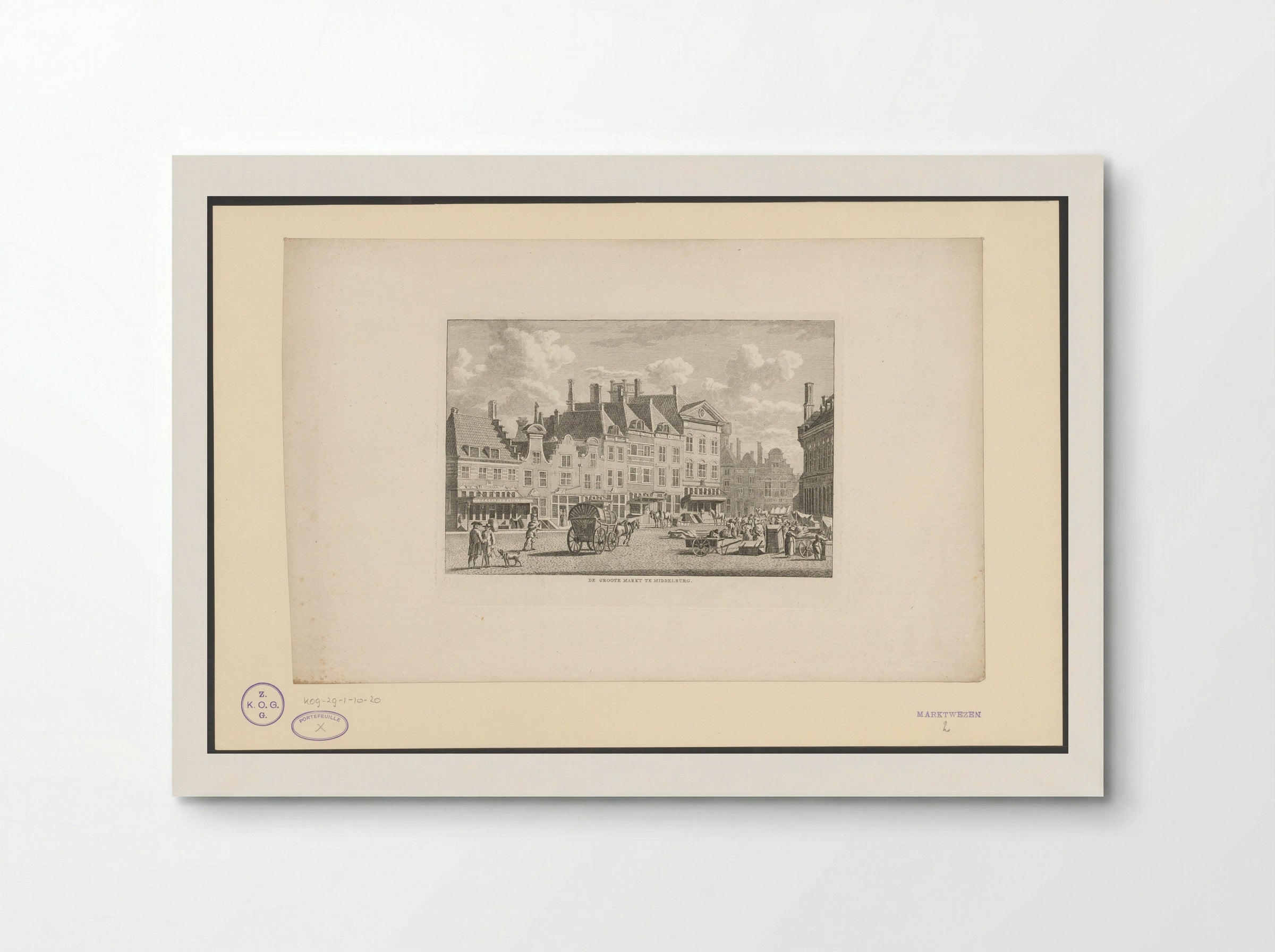 Gezicht op de Markt in Middelburg - Carel Frederik Bendorp (I) - Poster