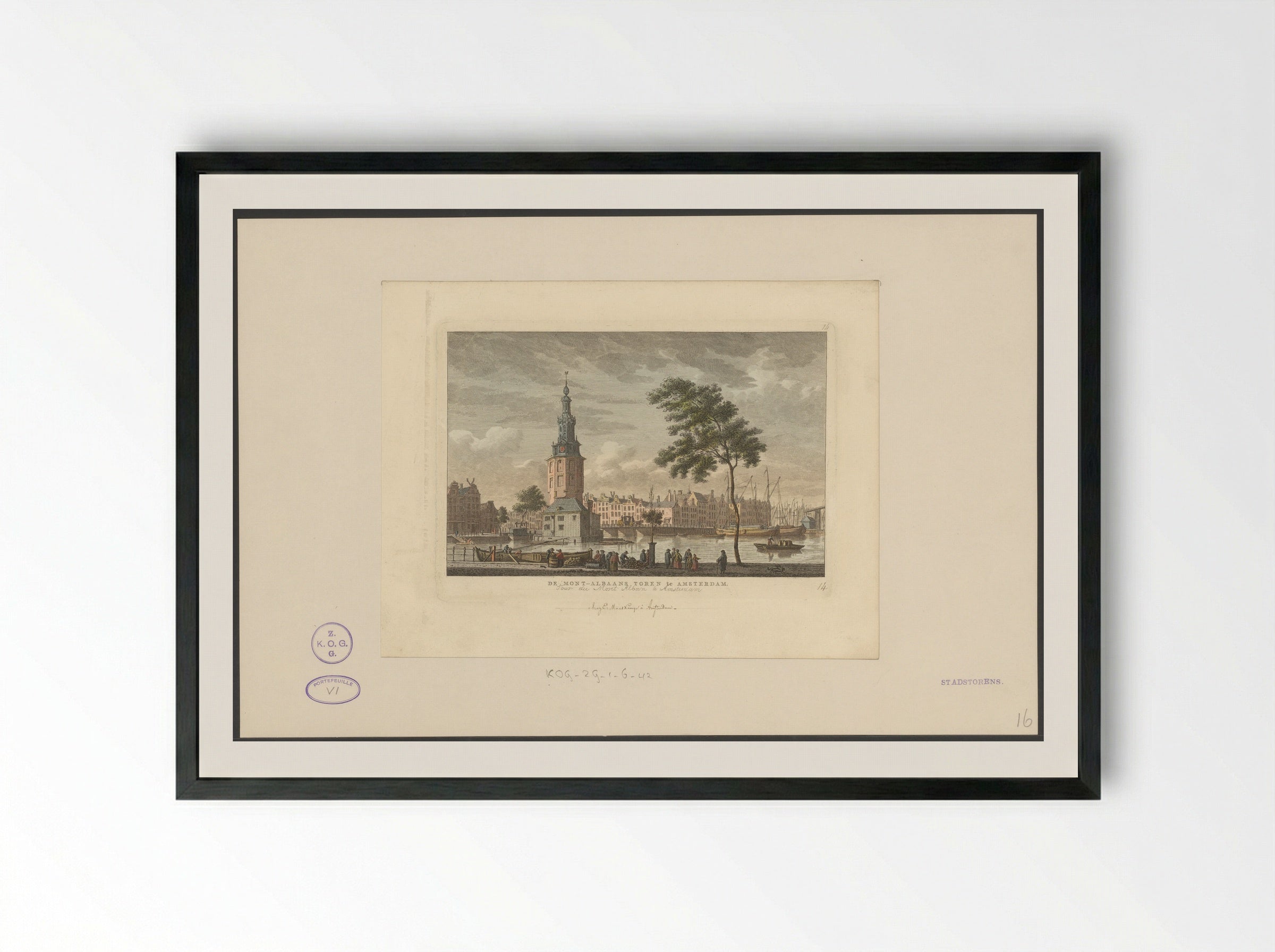 Gezicht op de Montelbaanstoren - Carel Frederik Bendorp (I) - Framed Print Black