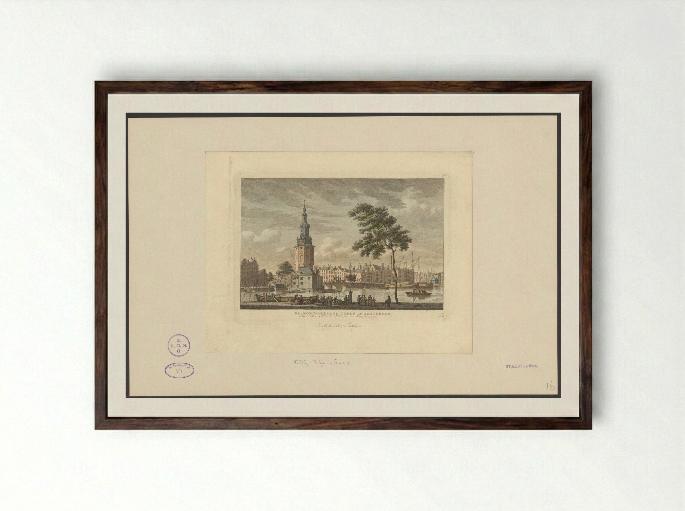 Gezicht op de Montelbaanstoren - Carel Frederik Bendorp (I) - Framed Print Dark Wood