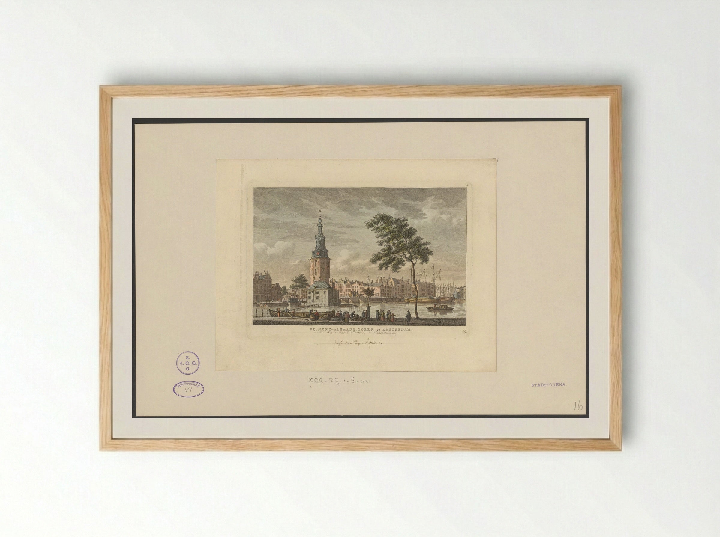 Gezicht op de Montelbaanstoren - Carel Frederik Bendorp (I) - Framed Print Wood